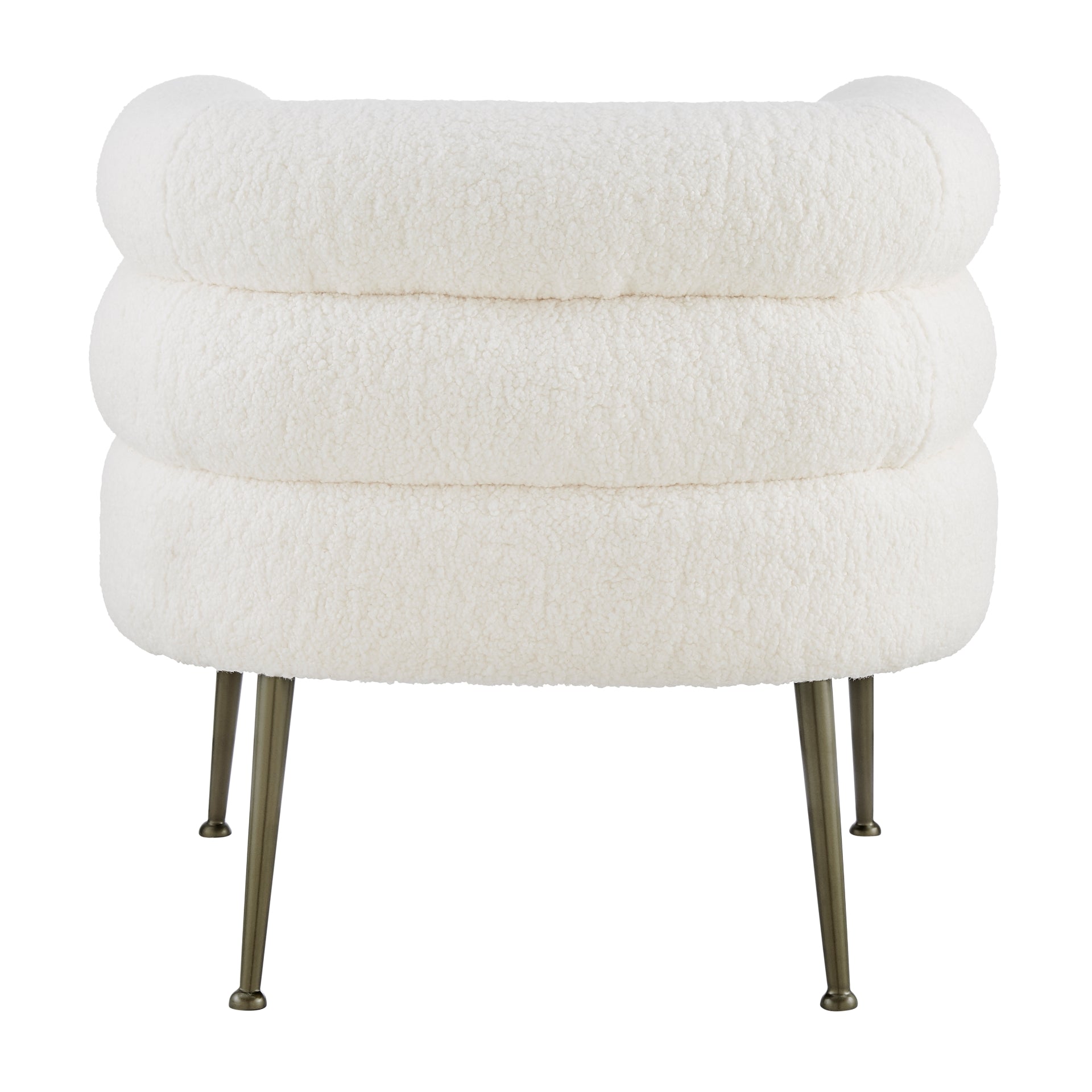 Zerline White Faux Shearling Fabric Accent Armchair