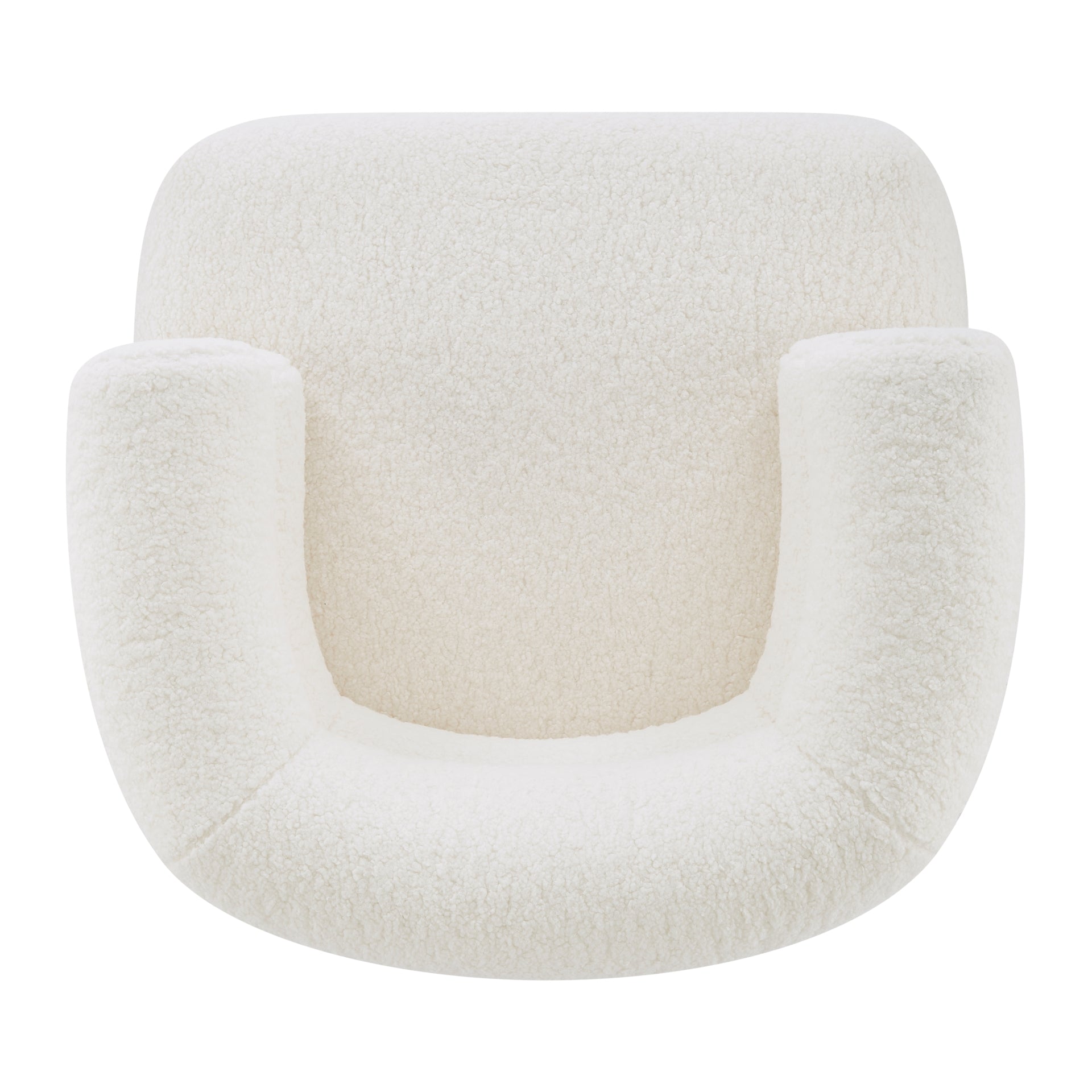 Zerline White Faux Shearling Fabric Accent Armchair