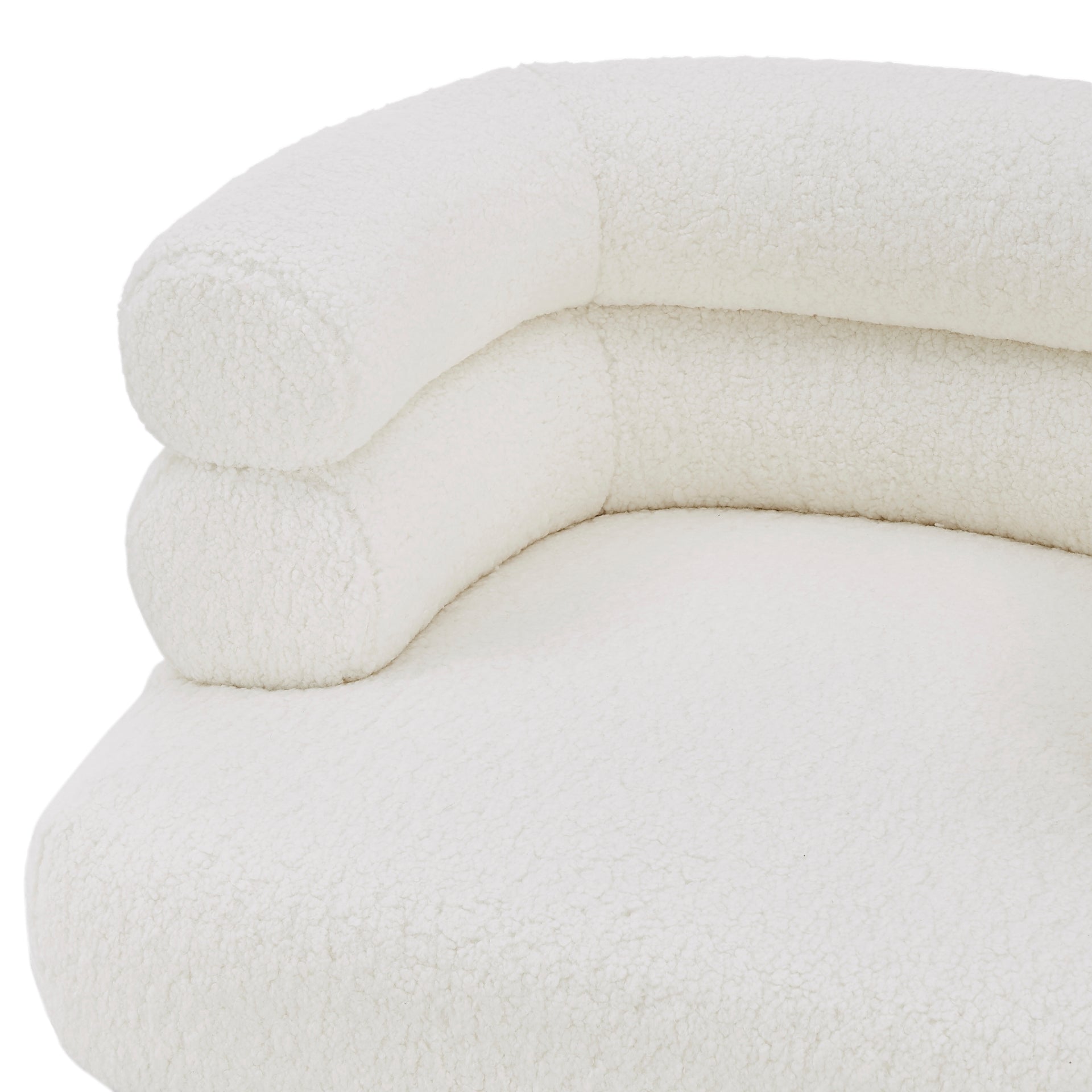 Zerline White Faux Shearling Fabric Accent Armchair