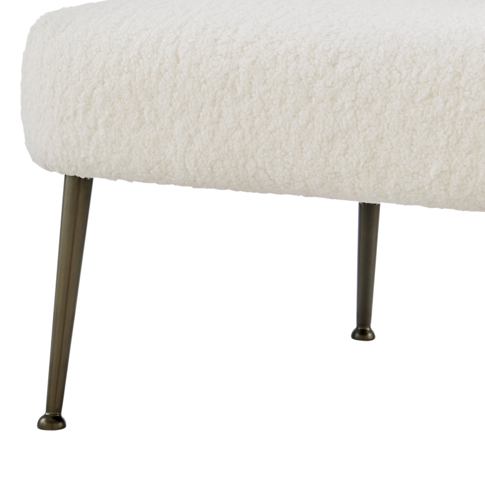 Zerline White Faux Shearling Fabric Accent Armchair
