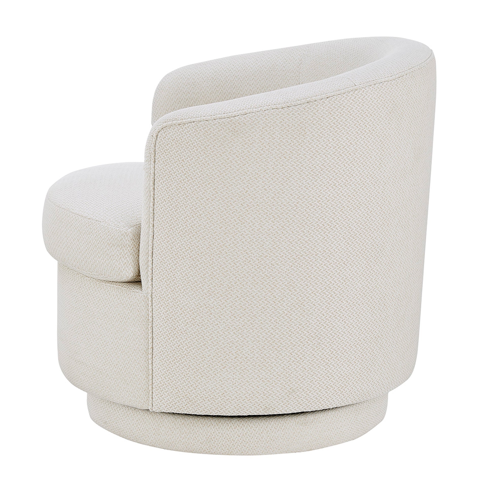 Rachel Minimalist White Fabric Swivel Accent Arm Chair