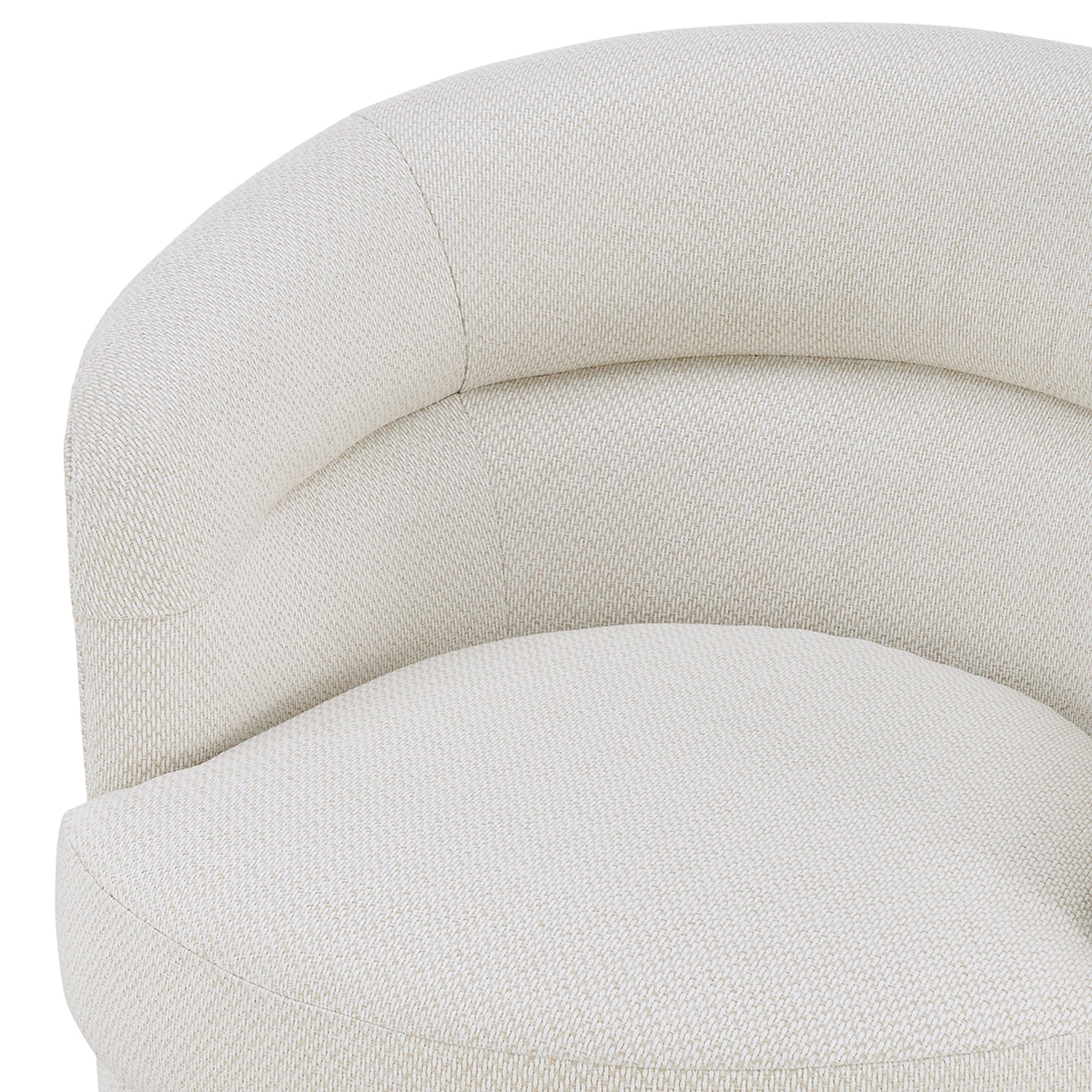 Rachel Minimalist White Fabric Swivel Accent Arm Chair