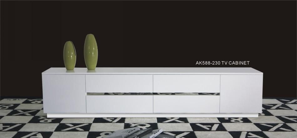 A&X Skyline Modern White Crocodile TV Entertainment Center