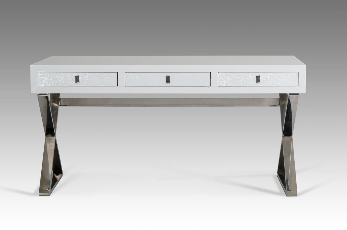 A&X Congress Transitional White Crocodile Office Desk