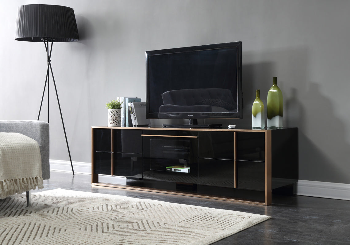 Nova Domus Cartier Modern Black & Rosegold TV Stand - What A Room