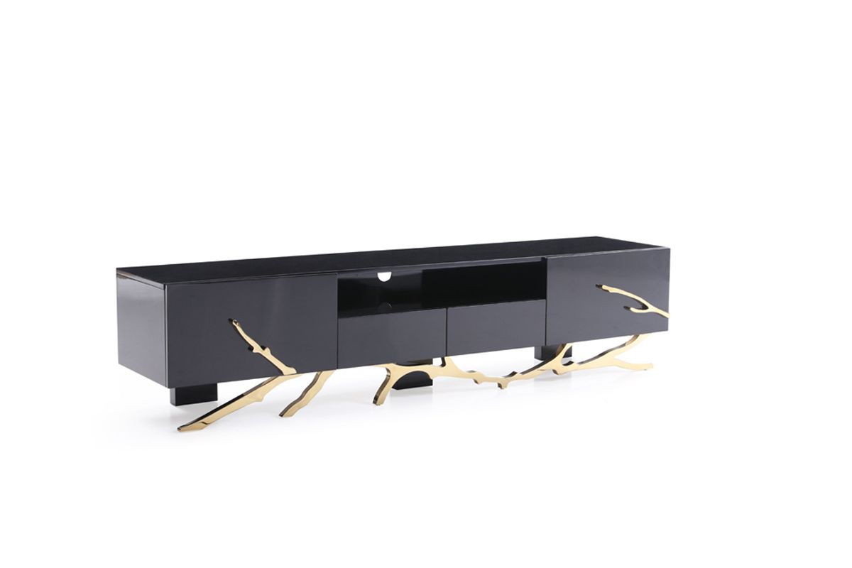 Modrest Legend Modern Black & Gold 79" TV Stand