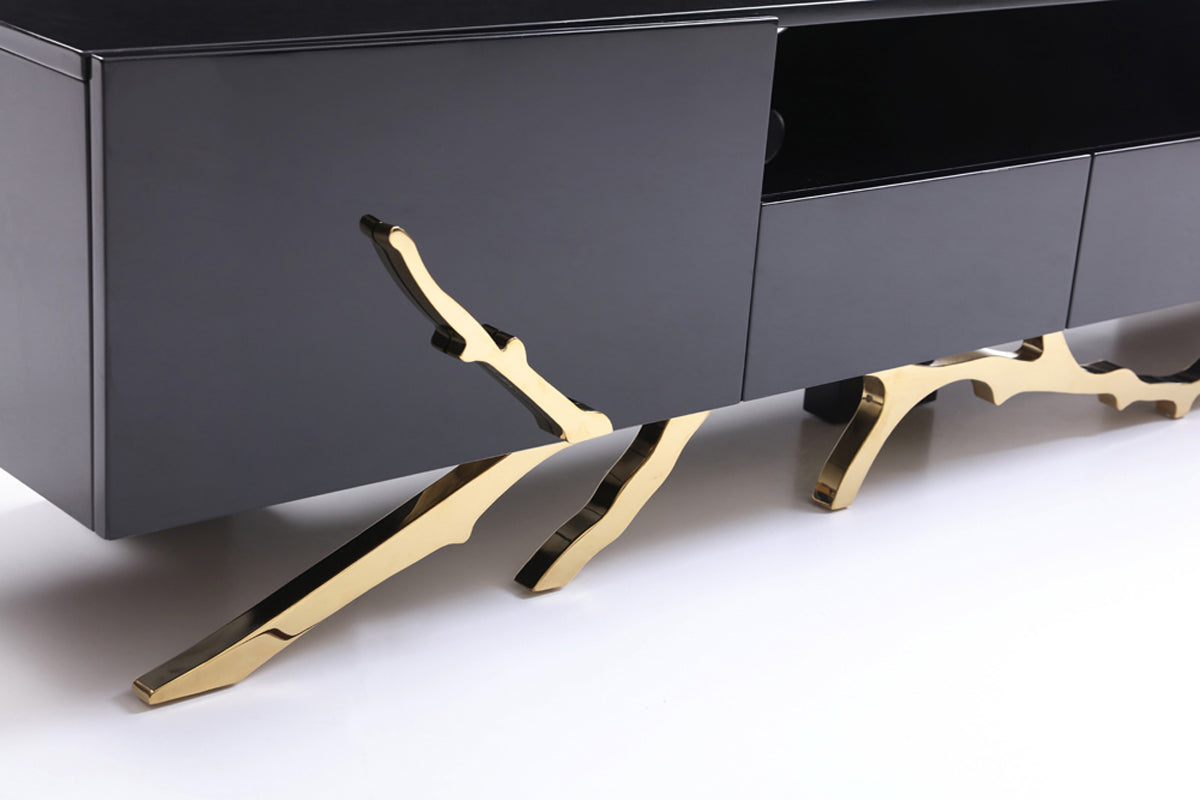 Modrest Legend Modern Black & Gold 79" TV Stand