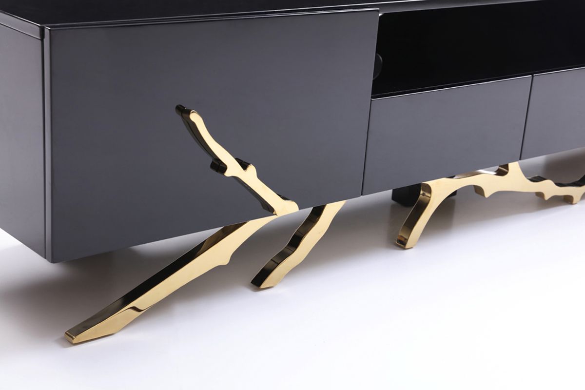 Modrest Legend Modern Black & Gold 79" TV Stand
