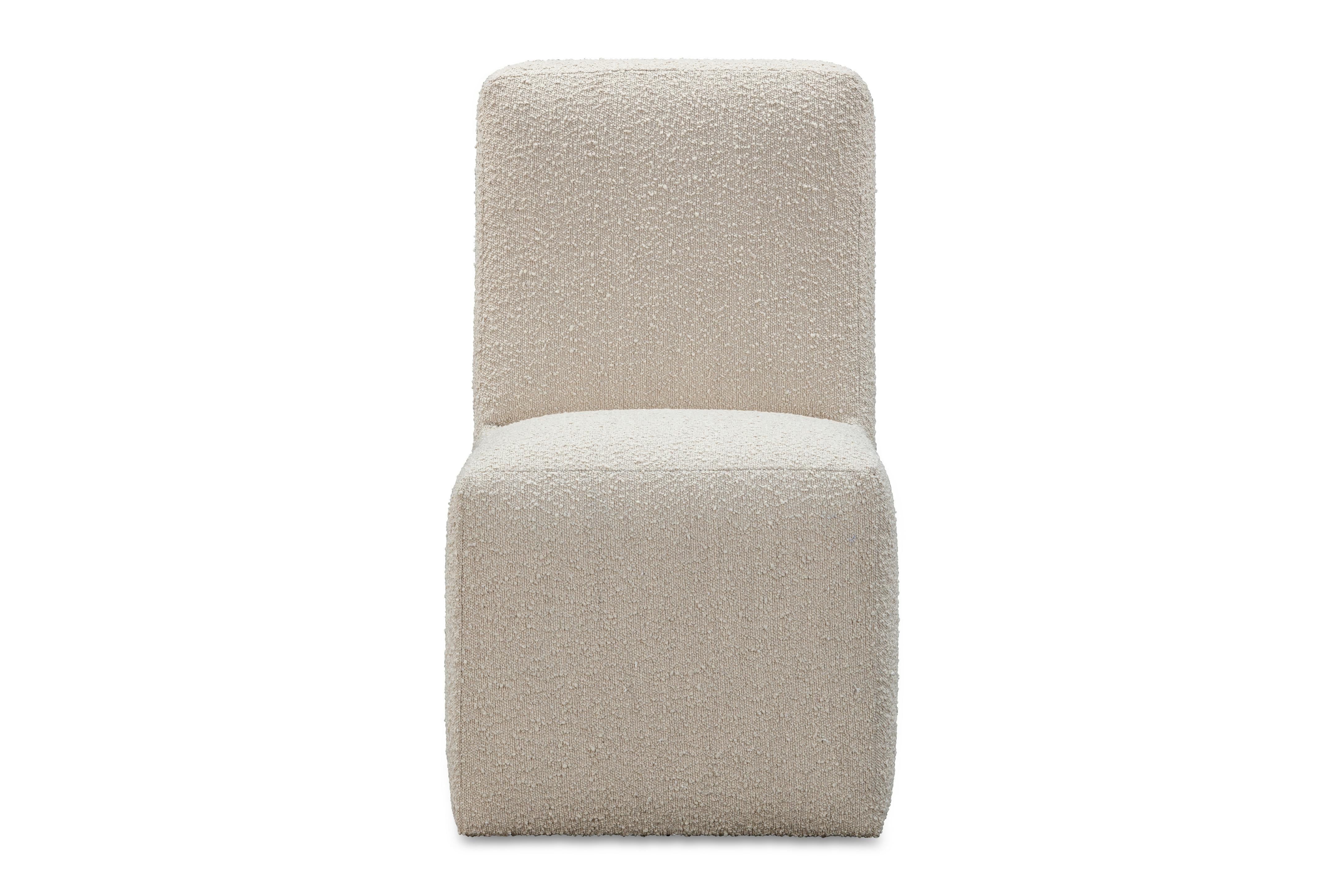 Liv Fully Upholstered Dining Chair in Brun Boucle (Set of 2)