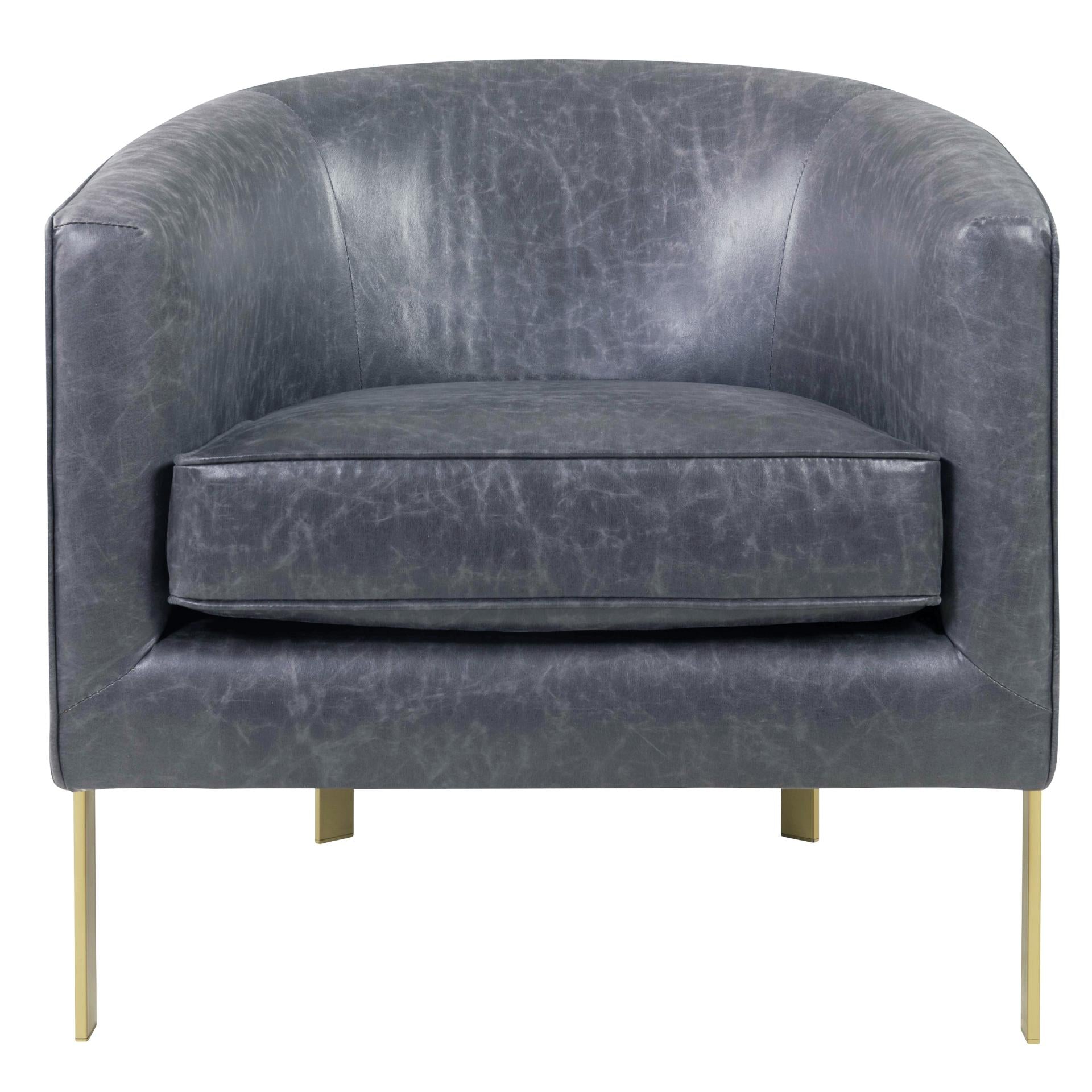 Harrod PU Accent Arm Chair Gold Legs
