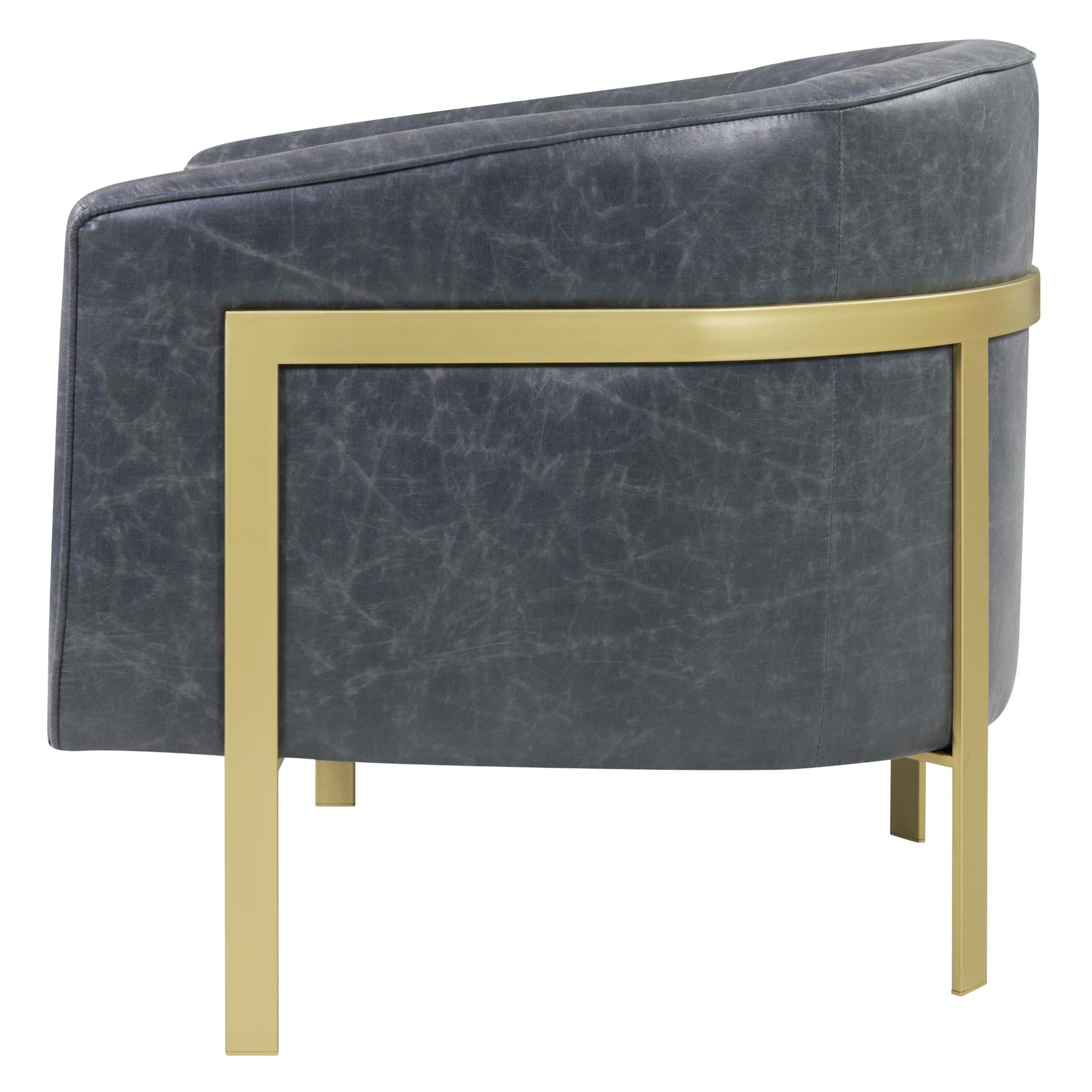 Harrod PU Accent Arm Chair Gold Legs