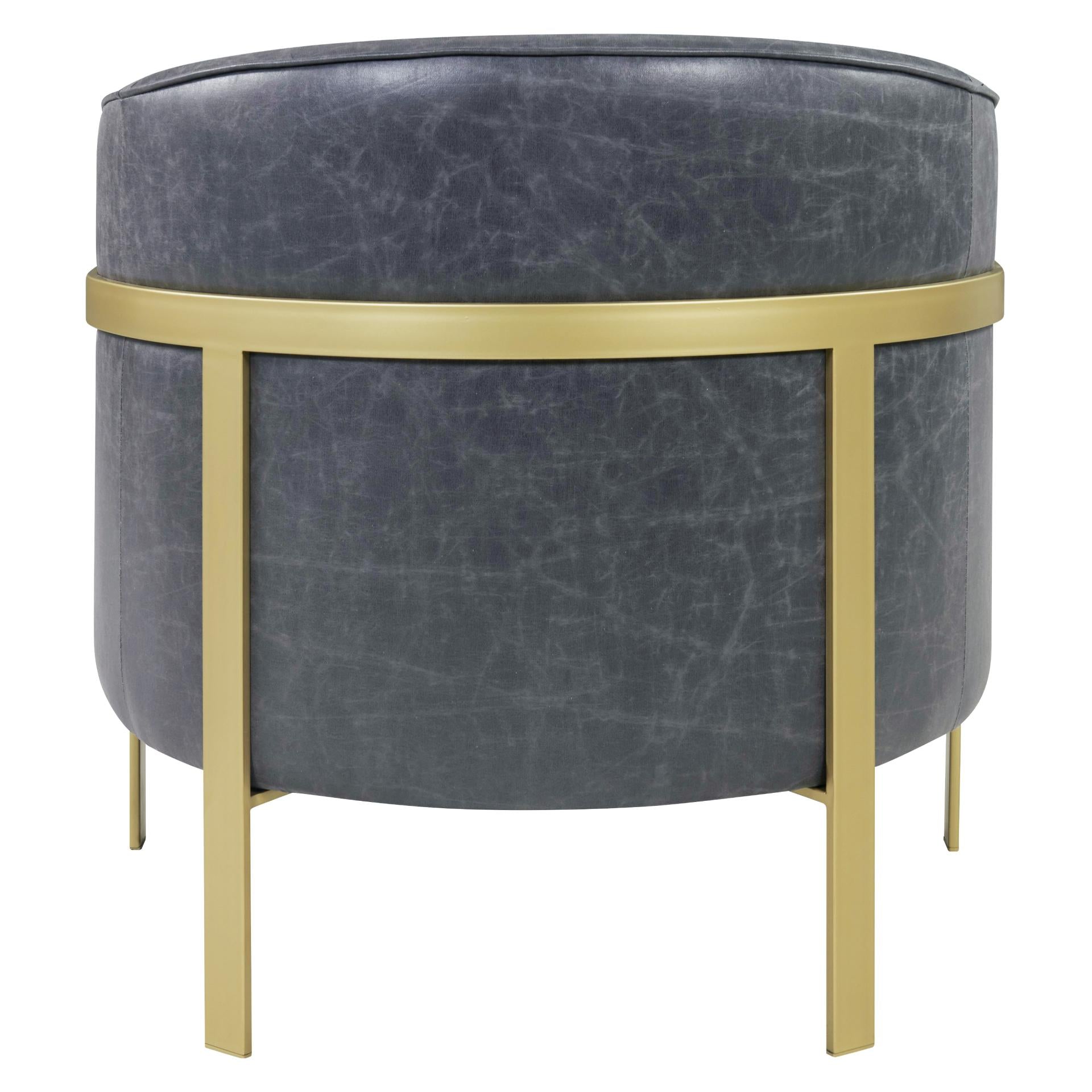 Harrod PU Accent Arm Chair Gold Legs