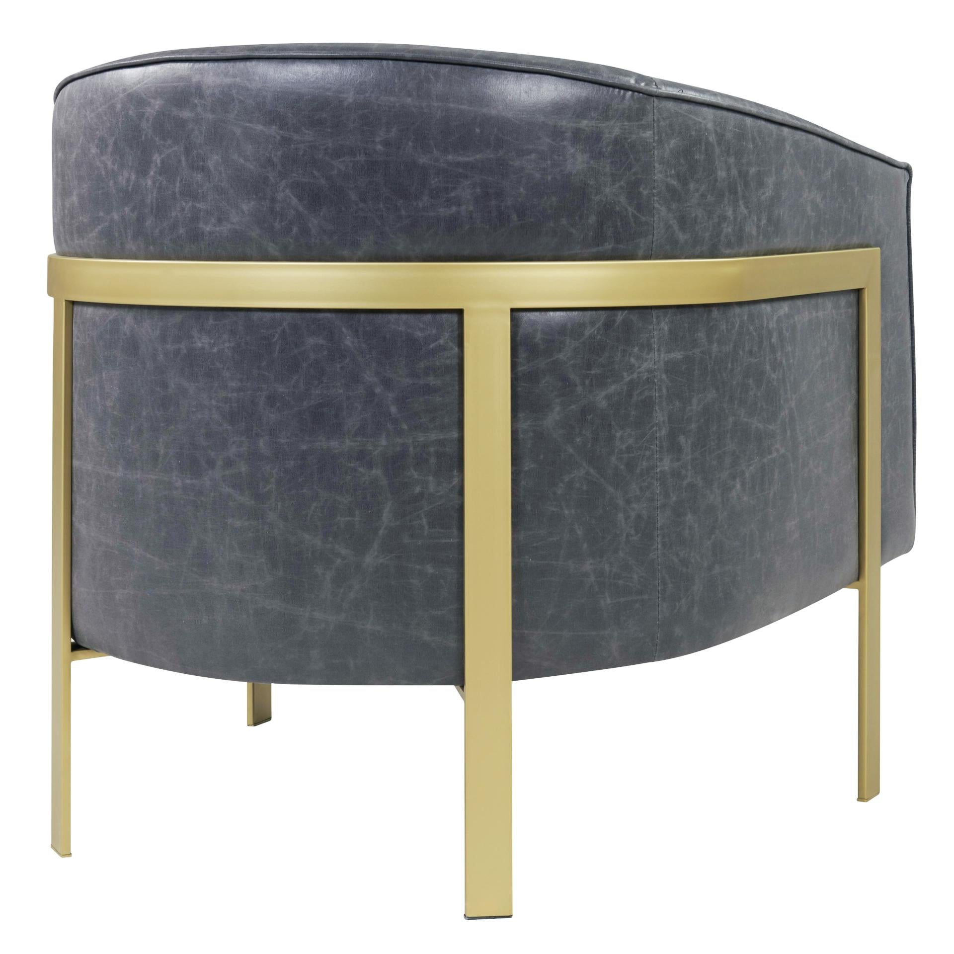 Harrod PU Accent Arm Chair Gold Legs