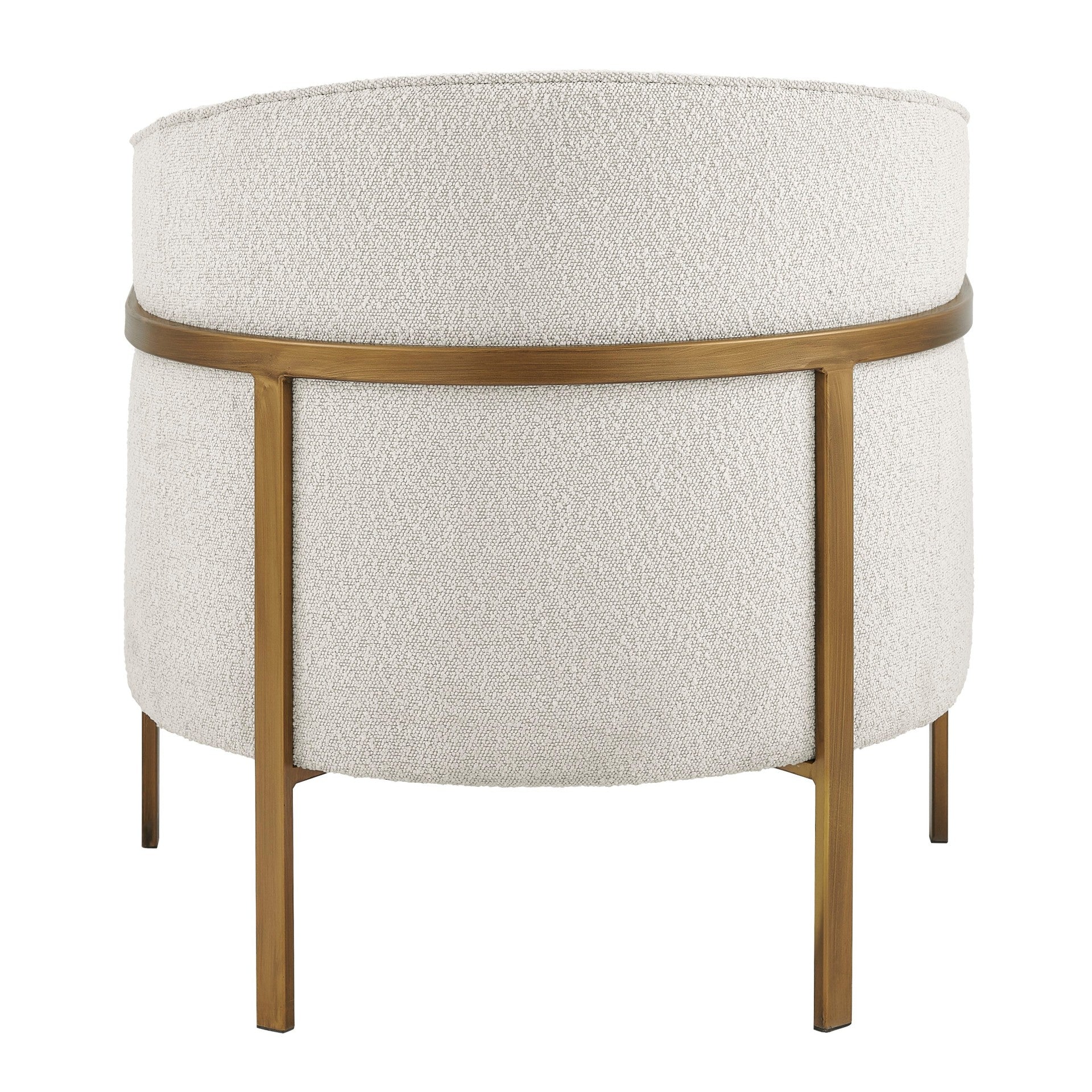 Harrod White Fabric Accent Arm Chair