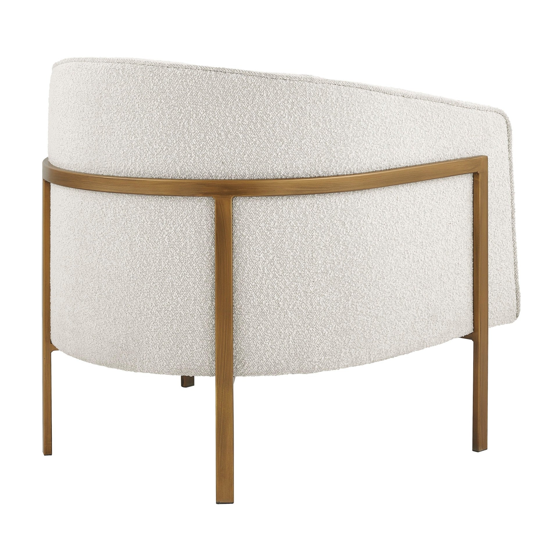 Harrod White Fabric Accent Arm Chair