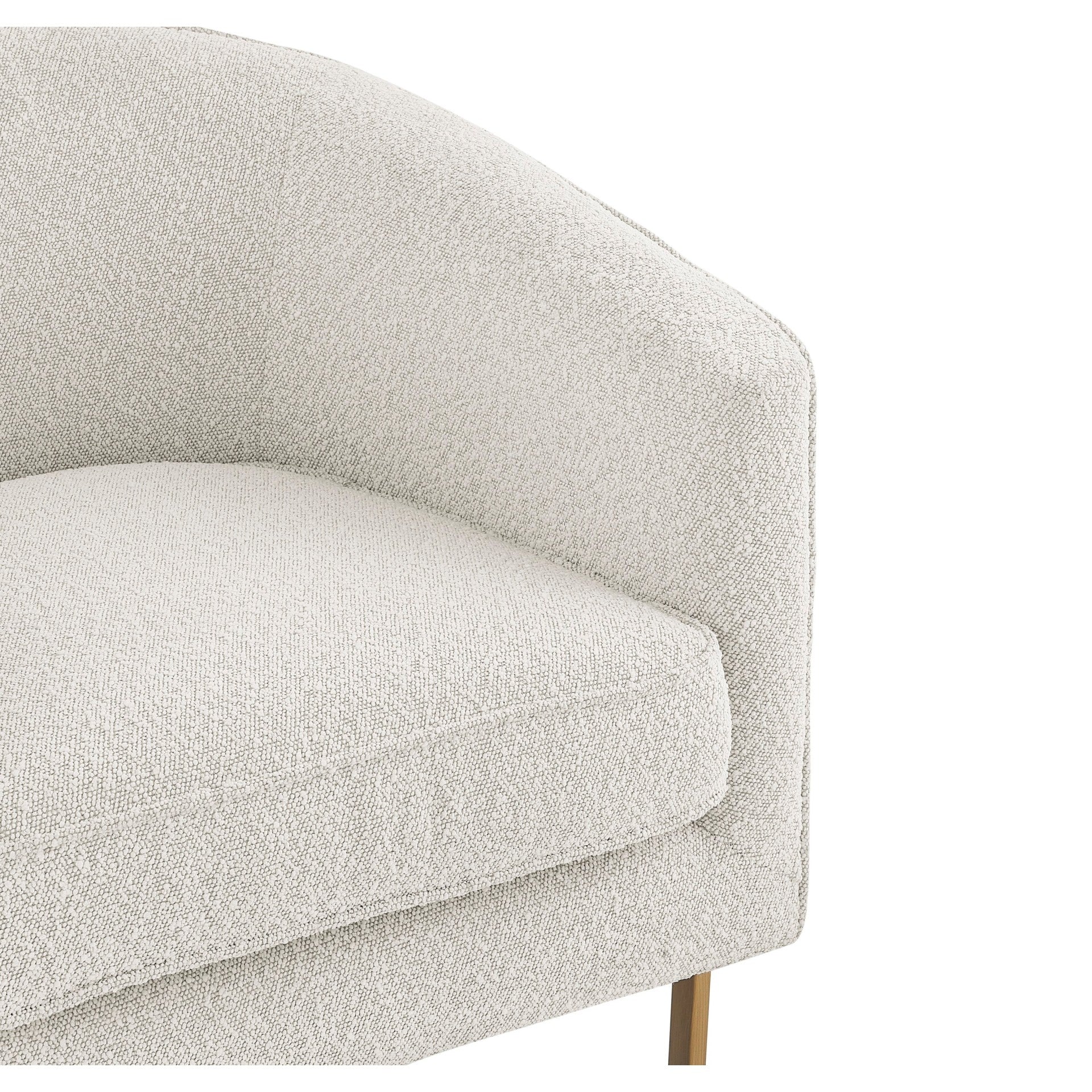 Harrod White Fabric Accent Arm Chair