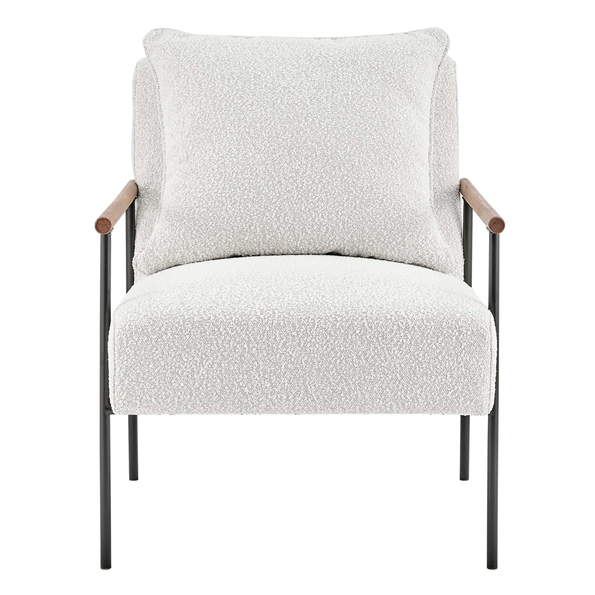 Quinton White Fabric Accent Arm Chair