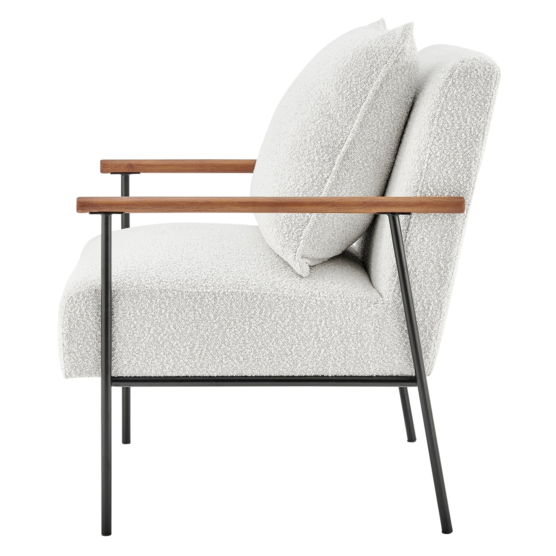 Quinton White Fabric Accent Arm Chair