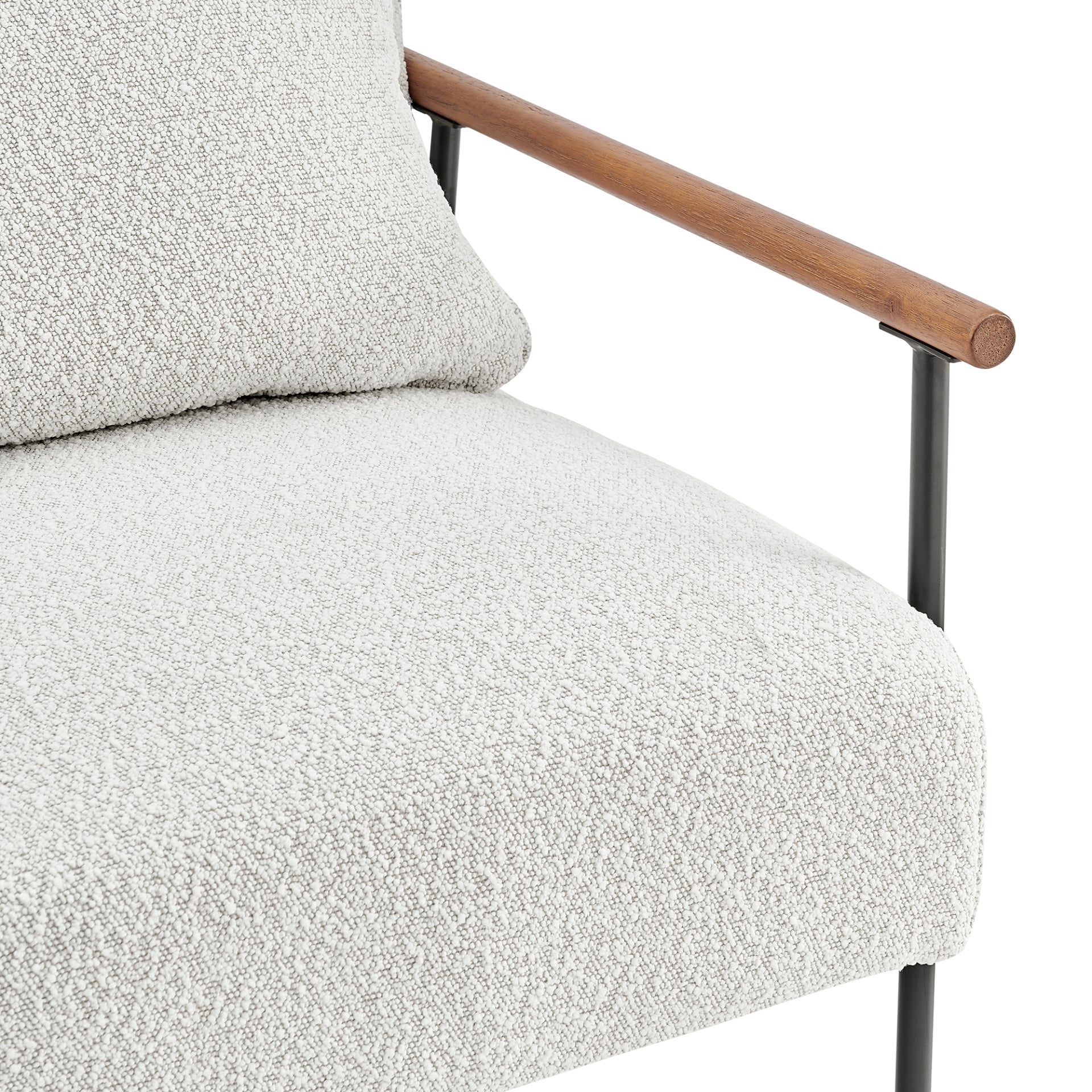Quinton White Fabric Accent Arm Chair