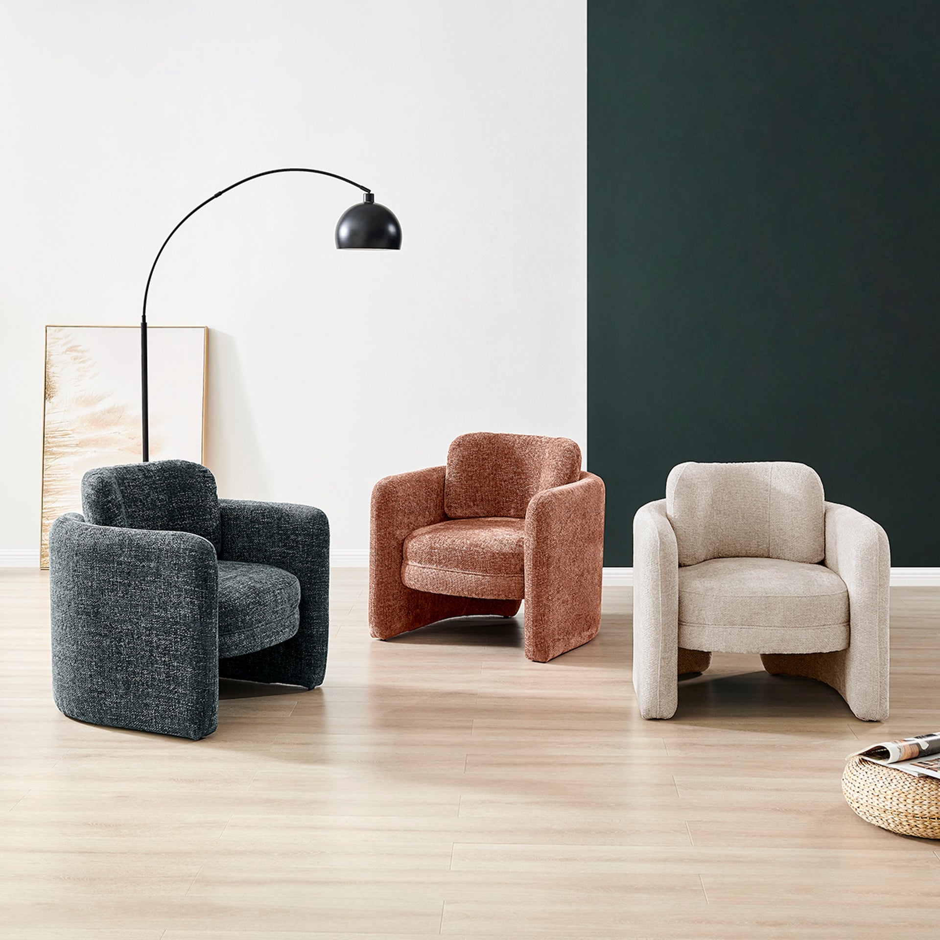 Deryll Fabric Accent Arm Chair