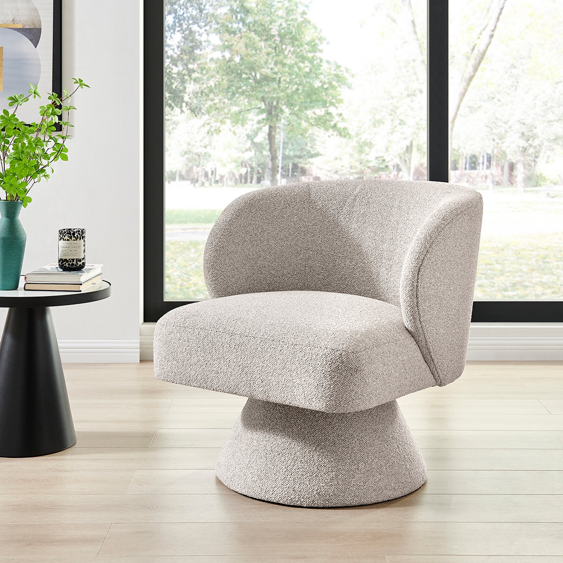 Jacinta Fabric Swivel Accent Chair