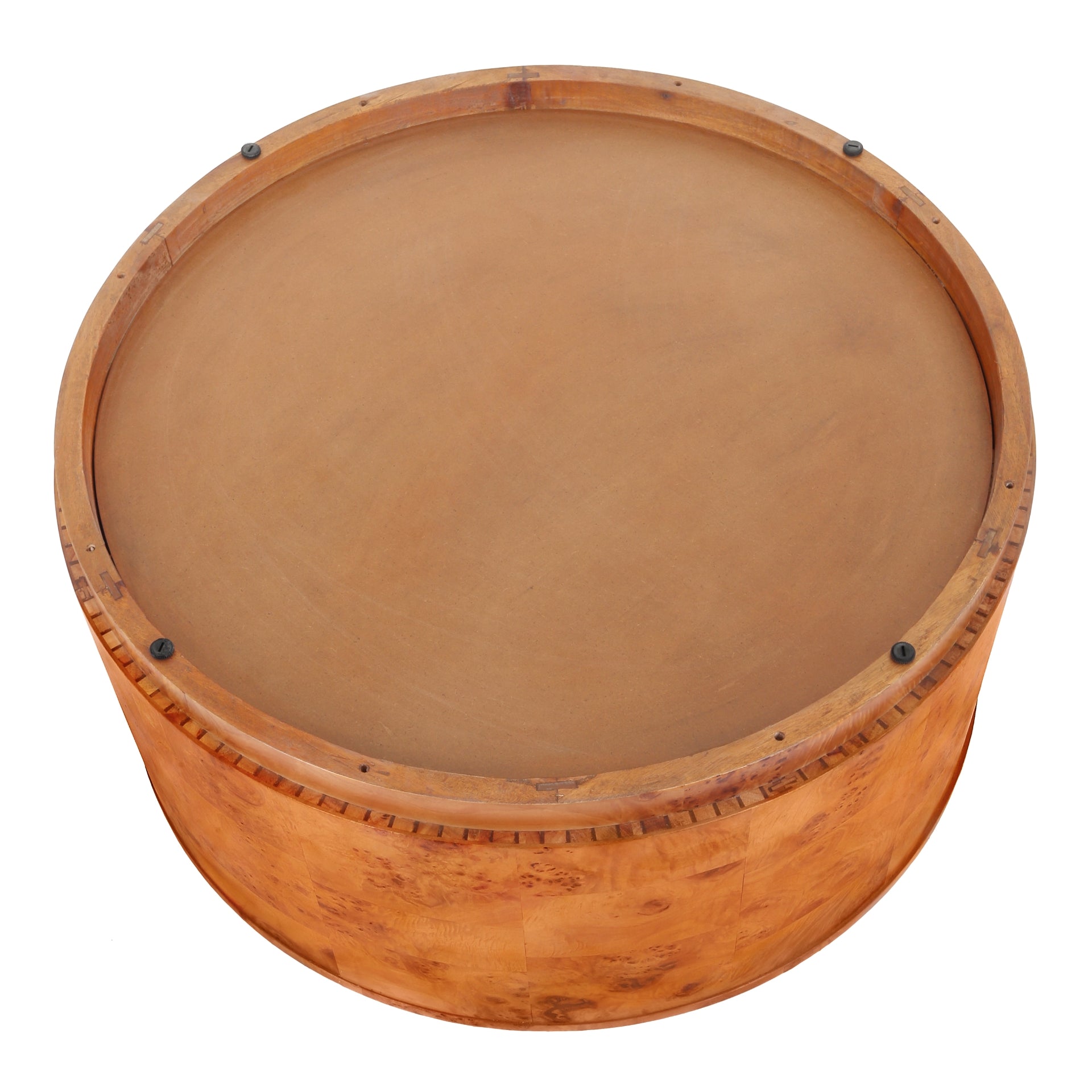 Arsenio Burl Wood Round Coffee Table