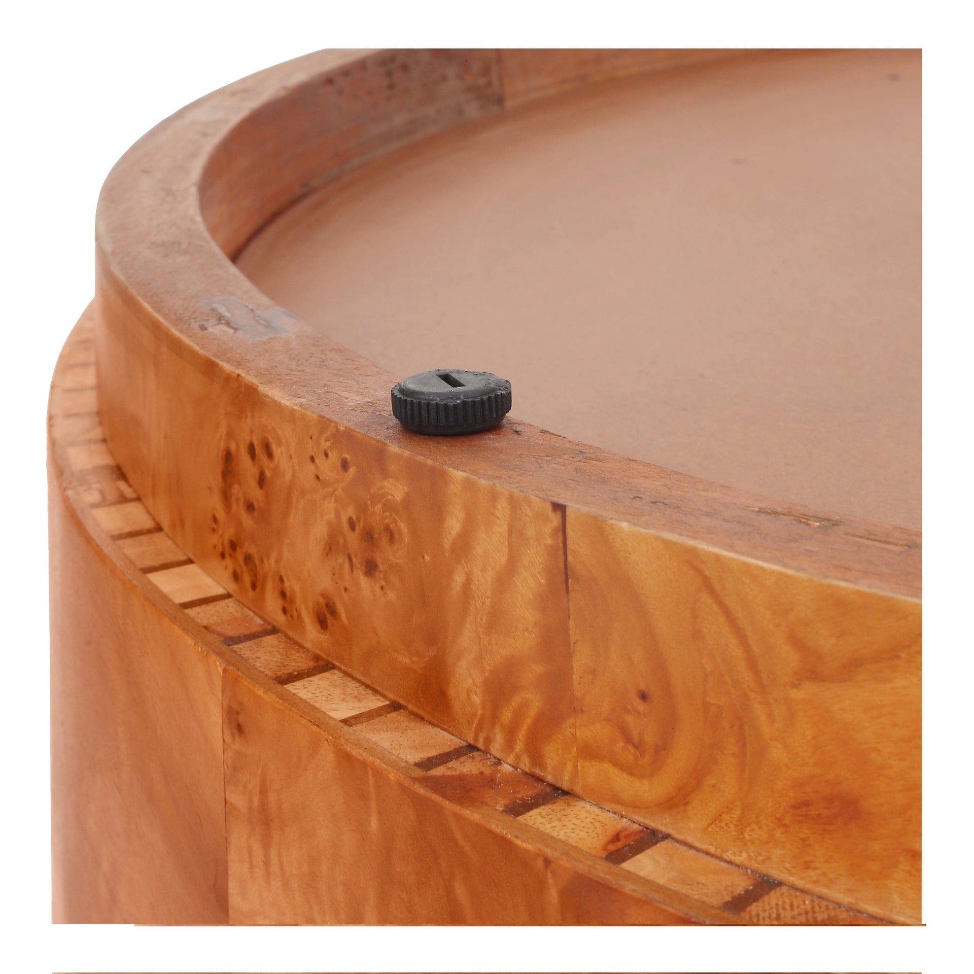 Arsenio Burl Wood Round Coffee Table