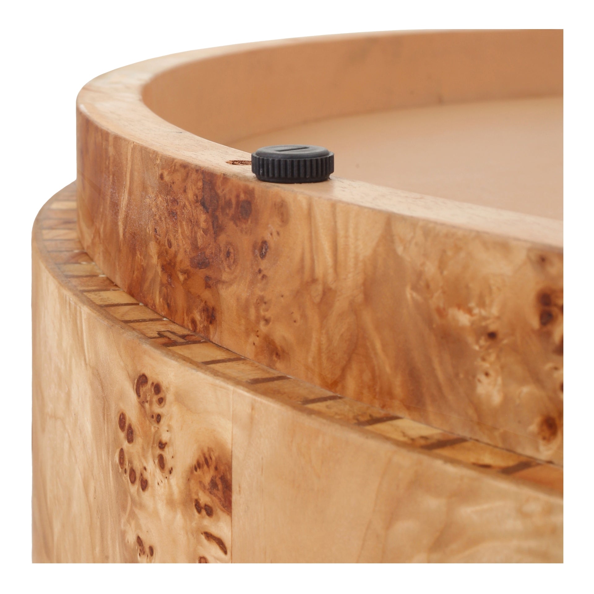 Arsenio Burl Wood Round Coffee Table