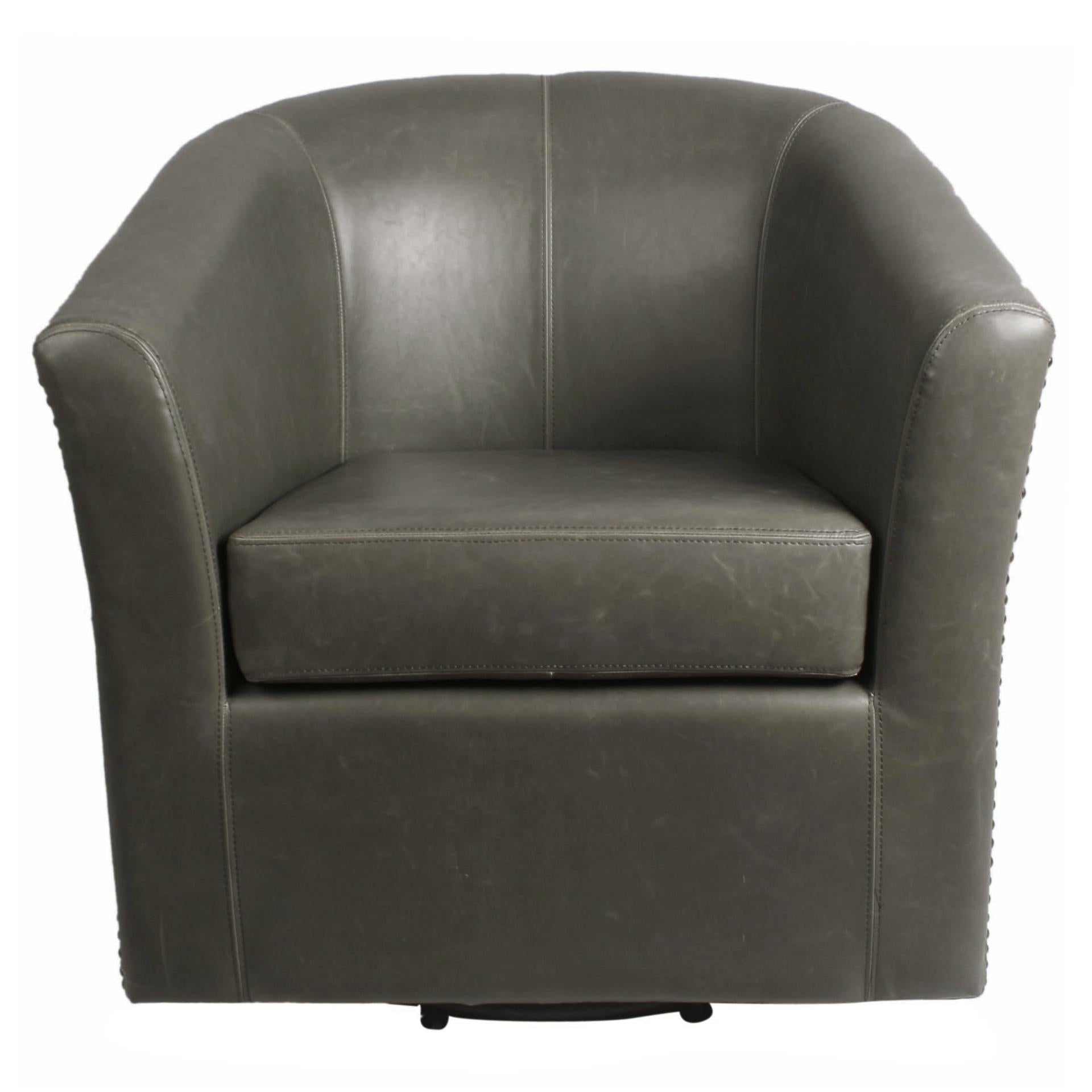 Ernest Bonded Leather Swivel Accent Arm Chair