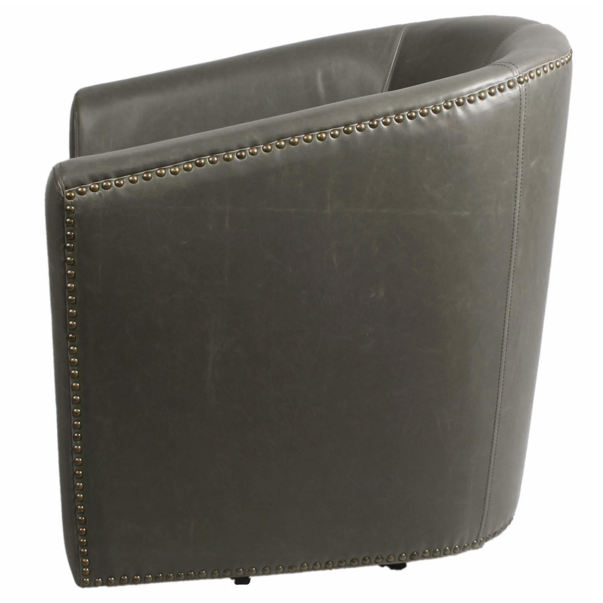 Ernest Bonded Leather Swivel Accent Arm Chair