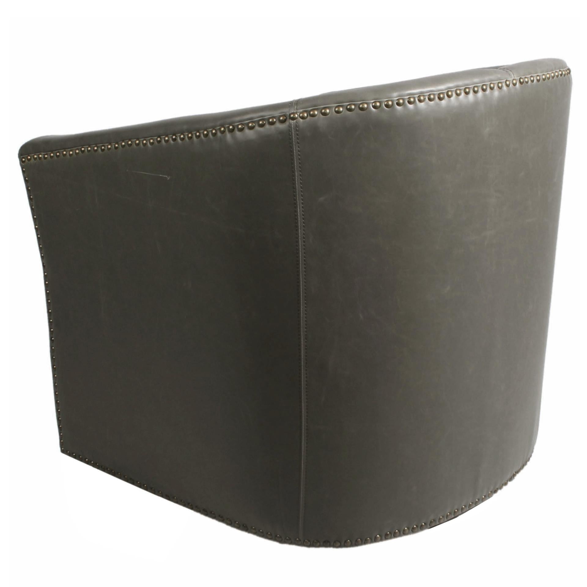Ernest Bonded Leather Swivel Accent Arm Chair