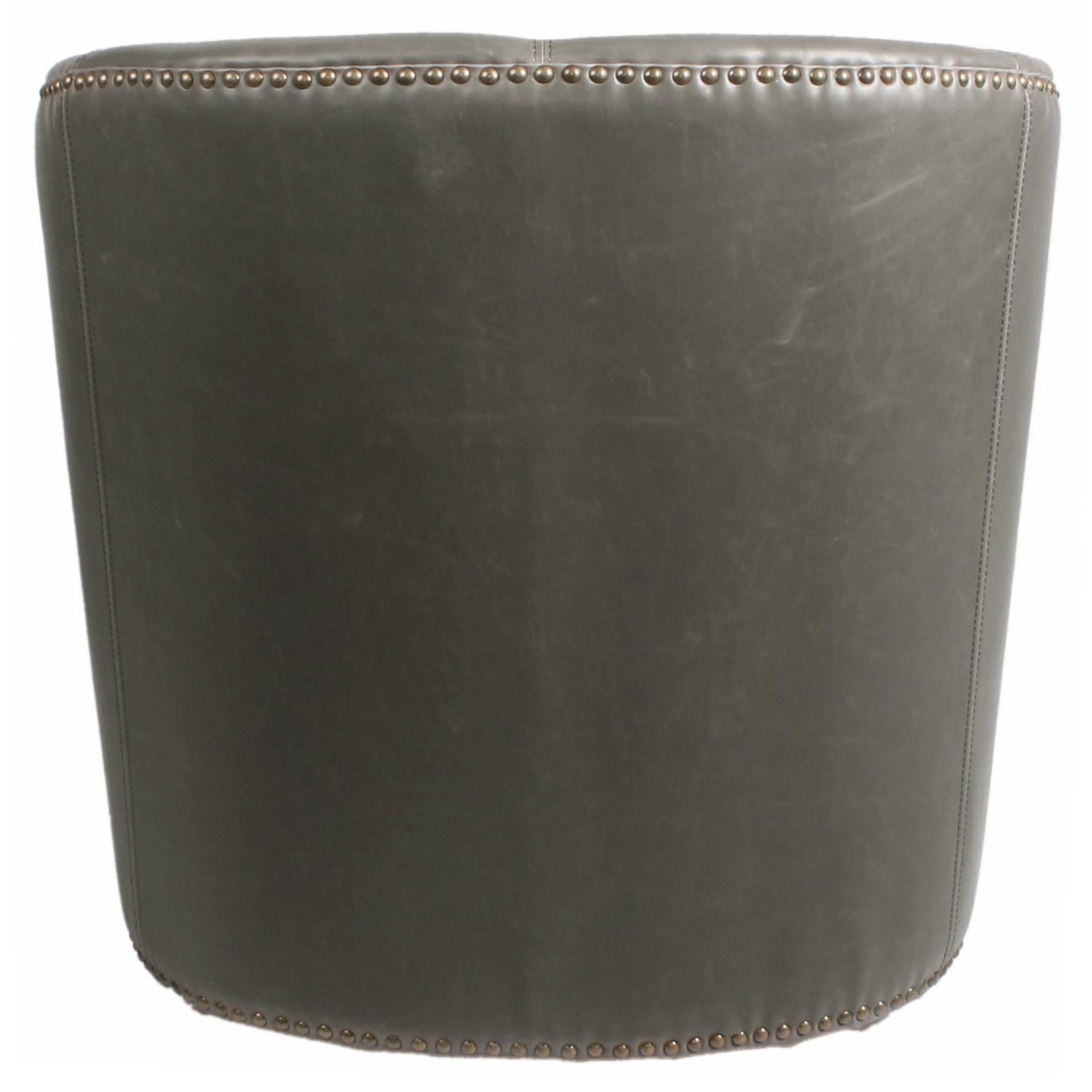 Ernest Bonded Leather Swivel Accent Arm Chair