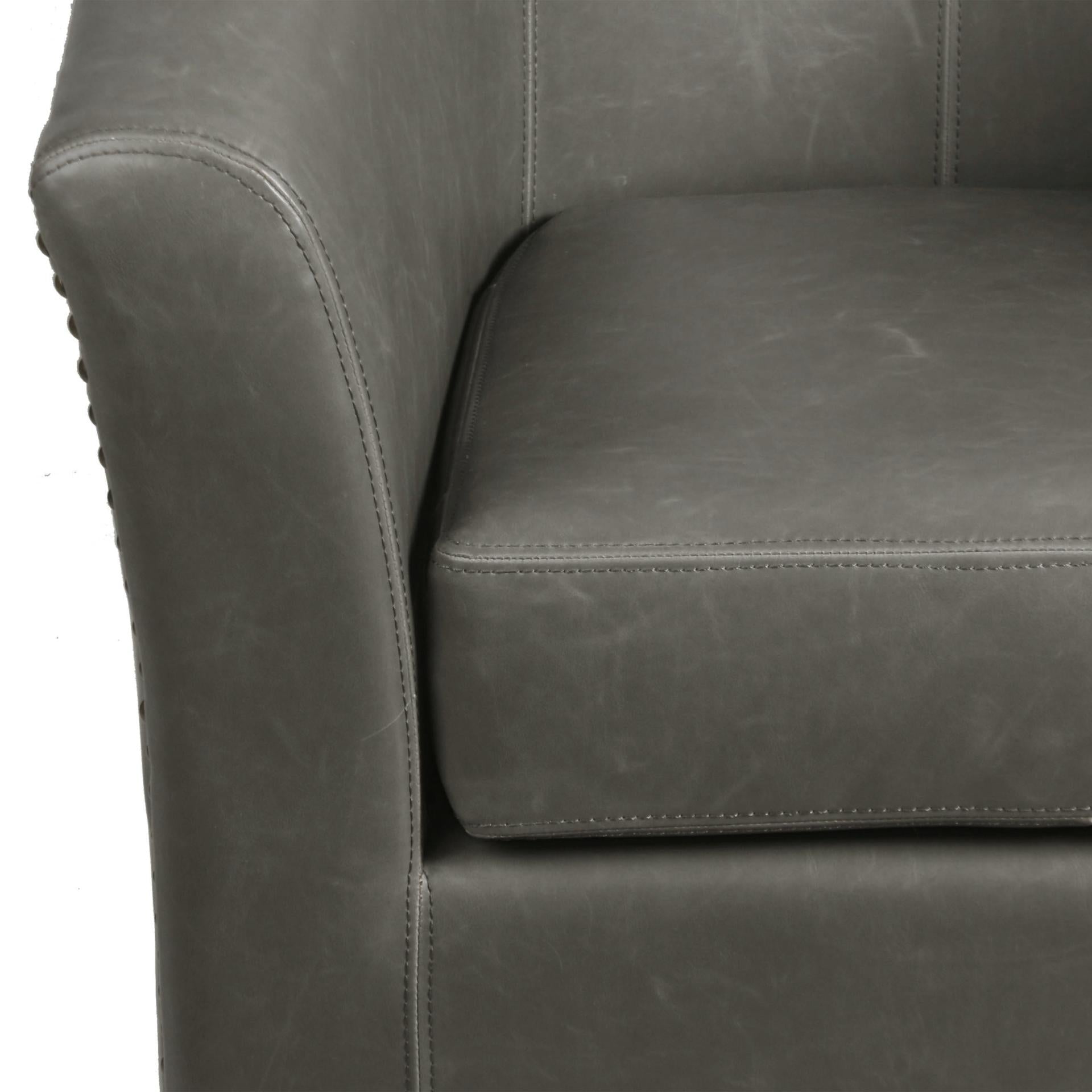 Ernest Bonded Leather Swivel Accent Arm Chair