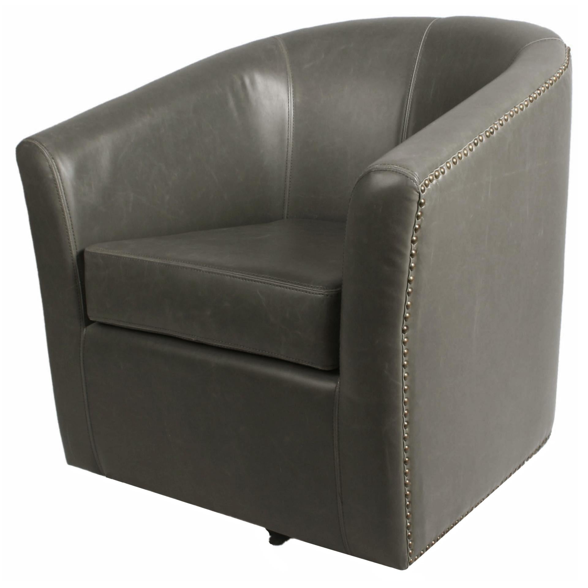 Ernest Bonded Leather Swivel Accent Arm Chair