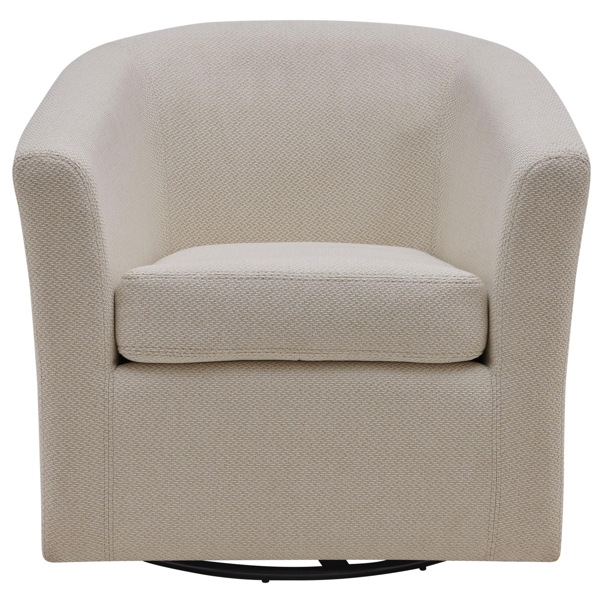 Hayden Fabric Swivel Accent Lounge Arm Chair in Cream Tone