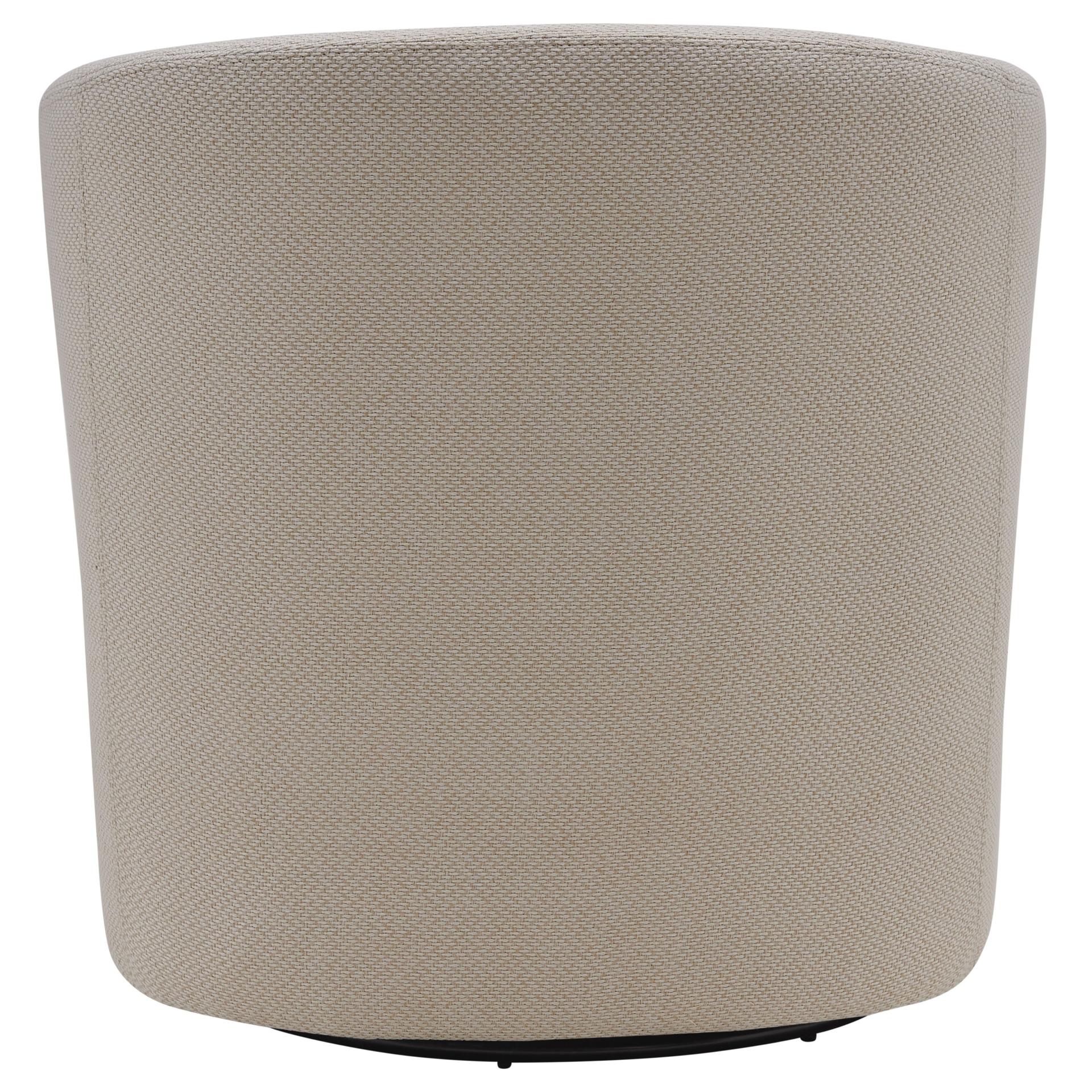 Hayden Fabric Swivel Accent Lounge Arm Chair in Cream Tone