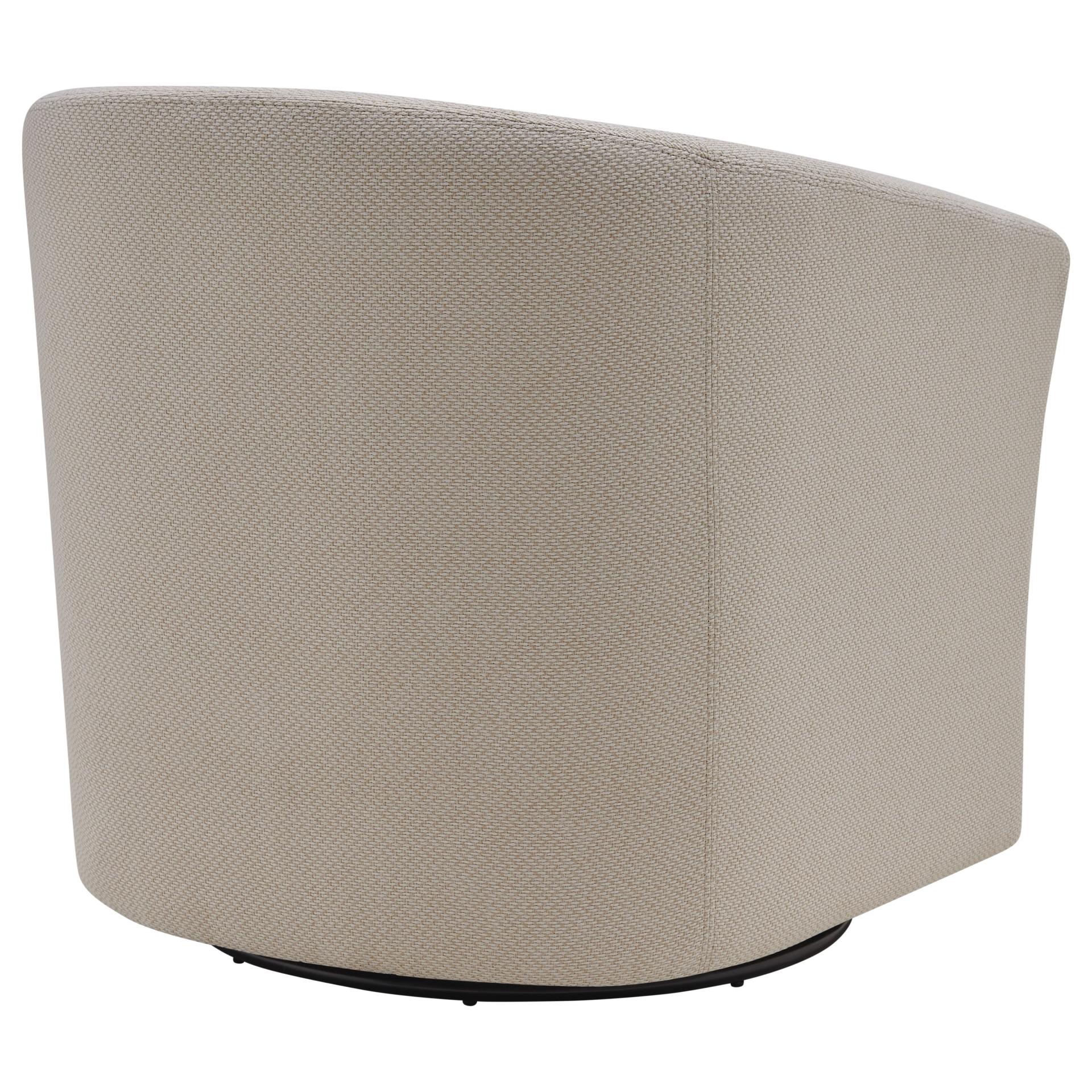 Hayden Fabric Swivel Accent Lounge Arm Chair in Cream Tone