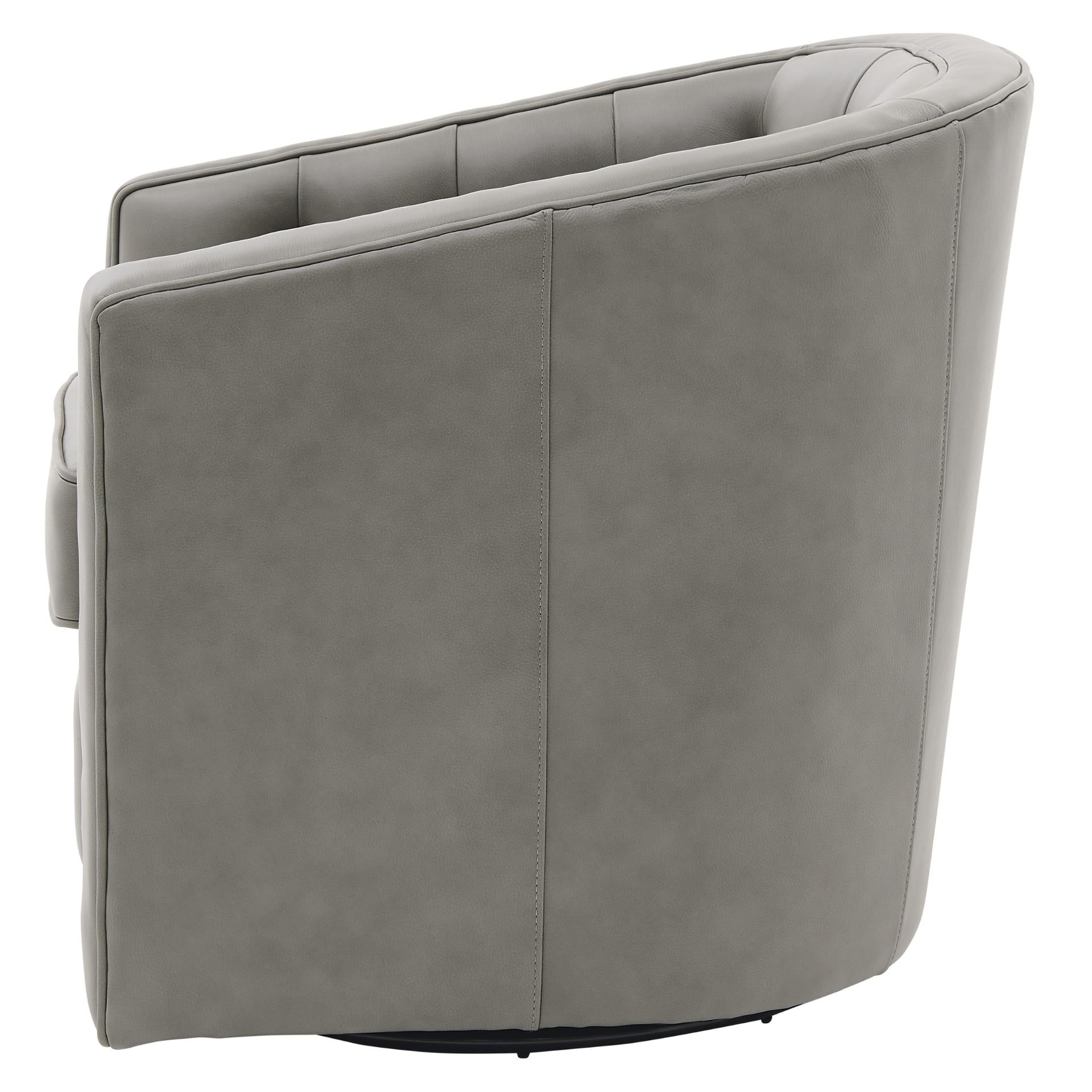 Walsh Top Grain Leather Swivel Accent Arm Chair