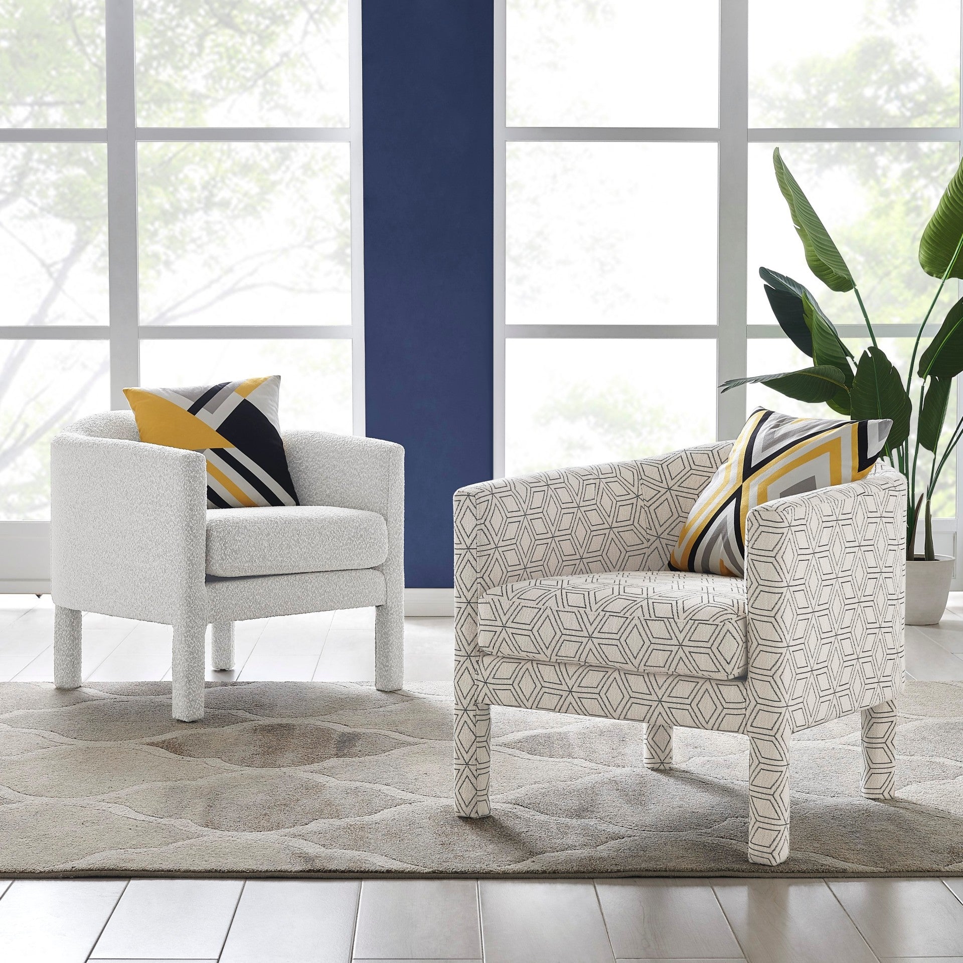 Jennifer Fabric Accent Arm Chair, Boucle Beige