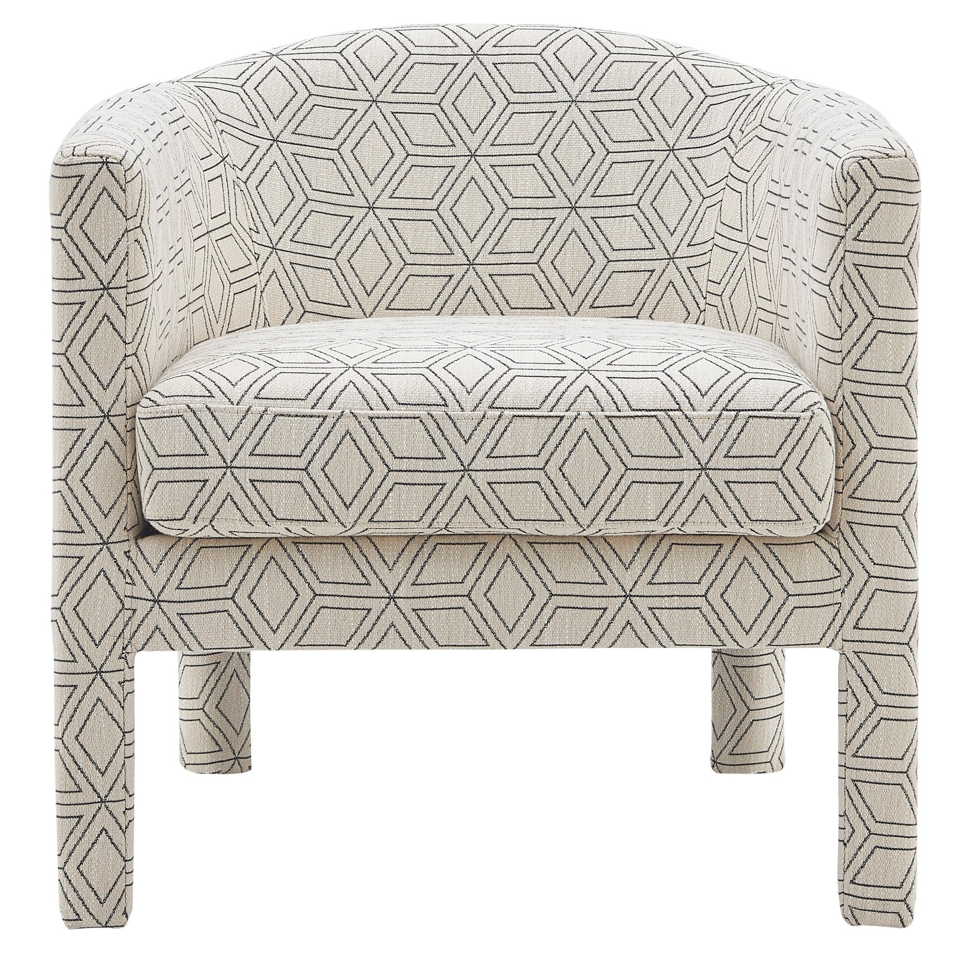 Jennifer Fabric Accent Arm Chair, Geo Diamond