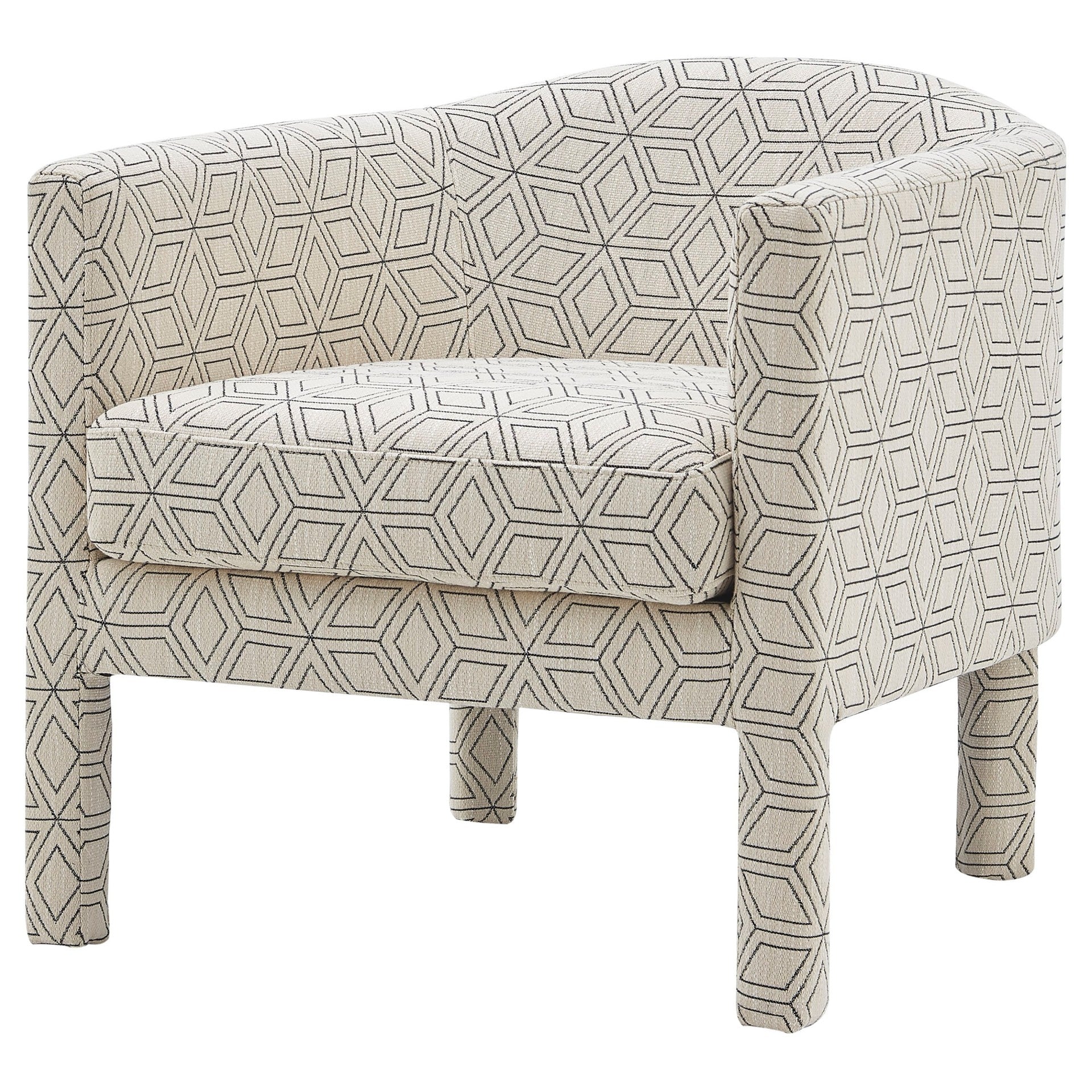 Jennifer Fabric Accent Arm Chair, Geo Diamond