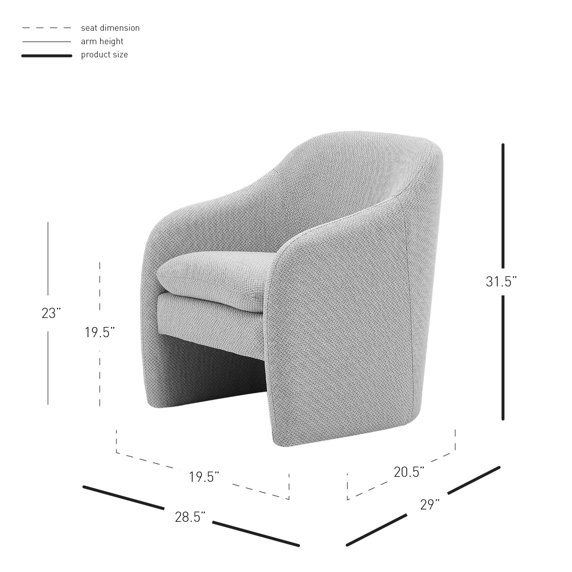 Zella Fabric Accent Arm Chair