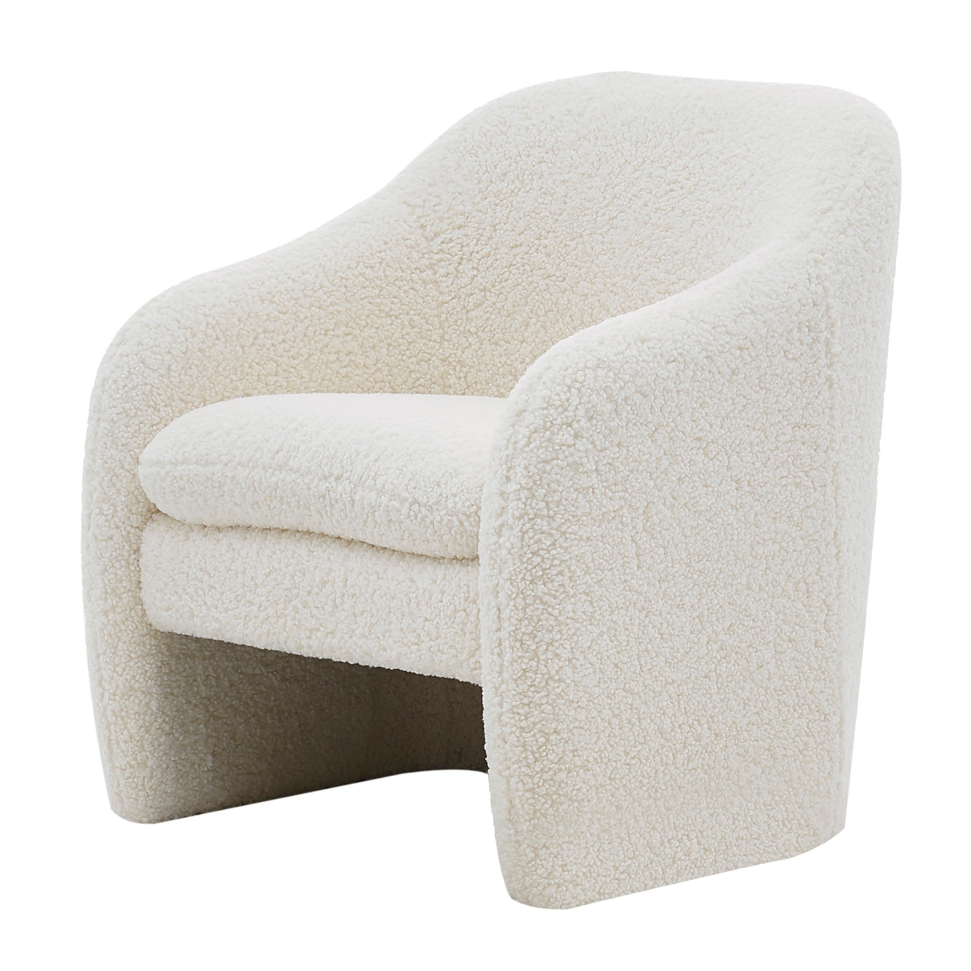 Zella Faux Shearling Fabric Accent Arm Chair