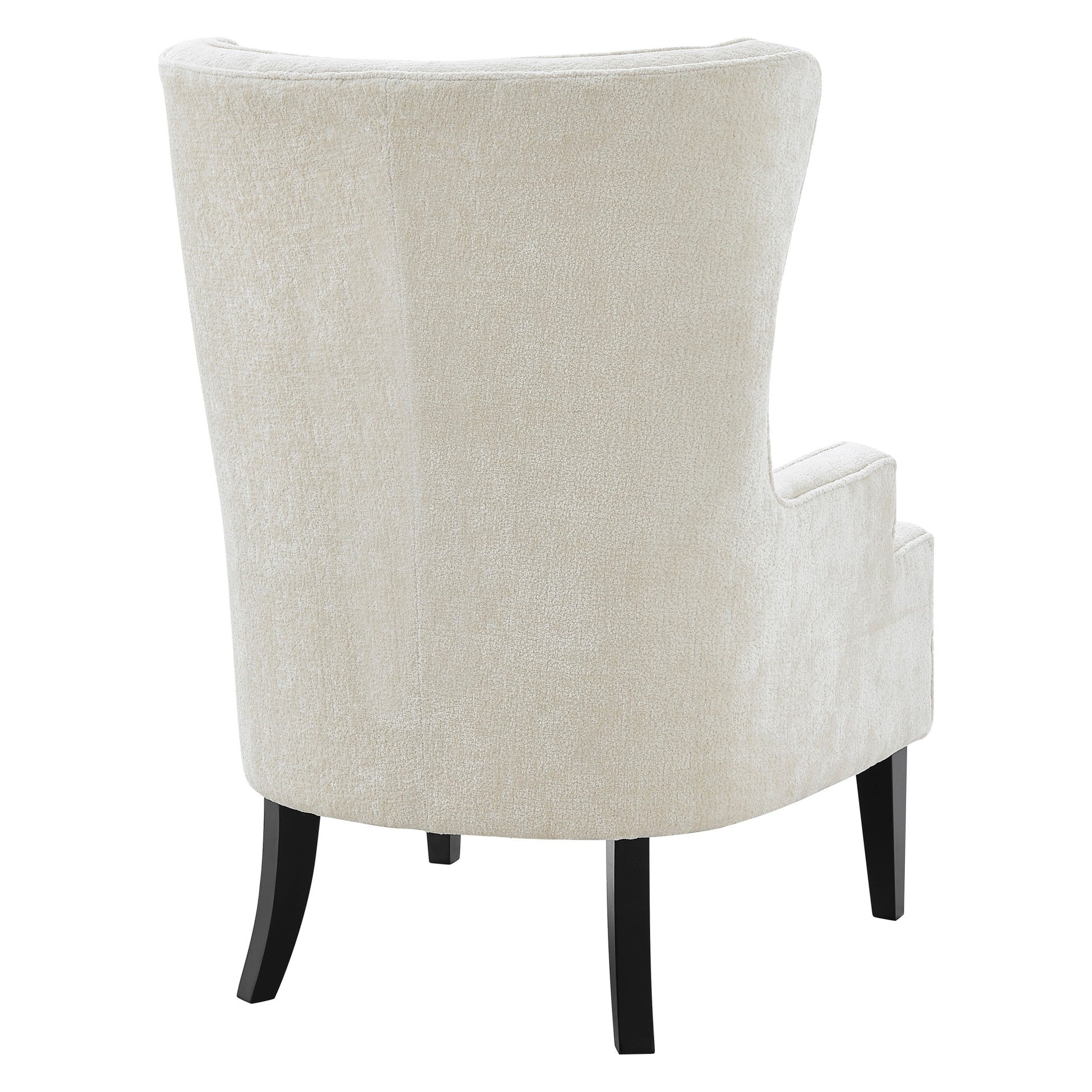 Clementine KD White Fabric Wing Accent Arm Chair