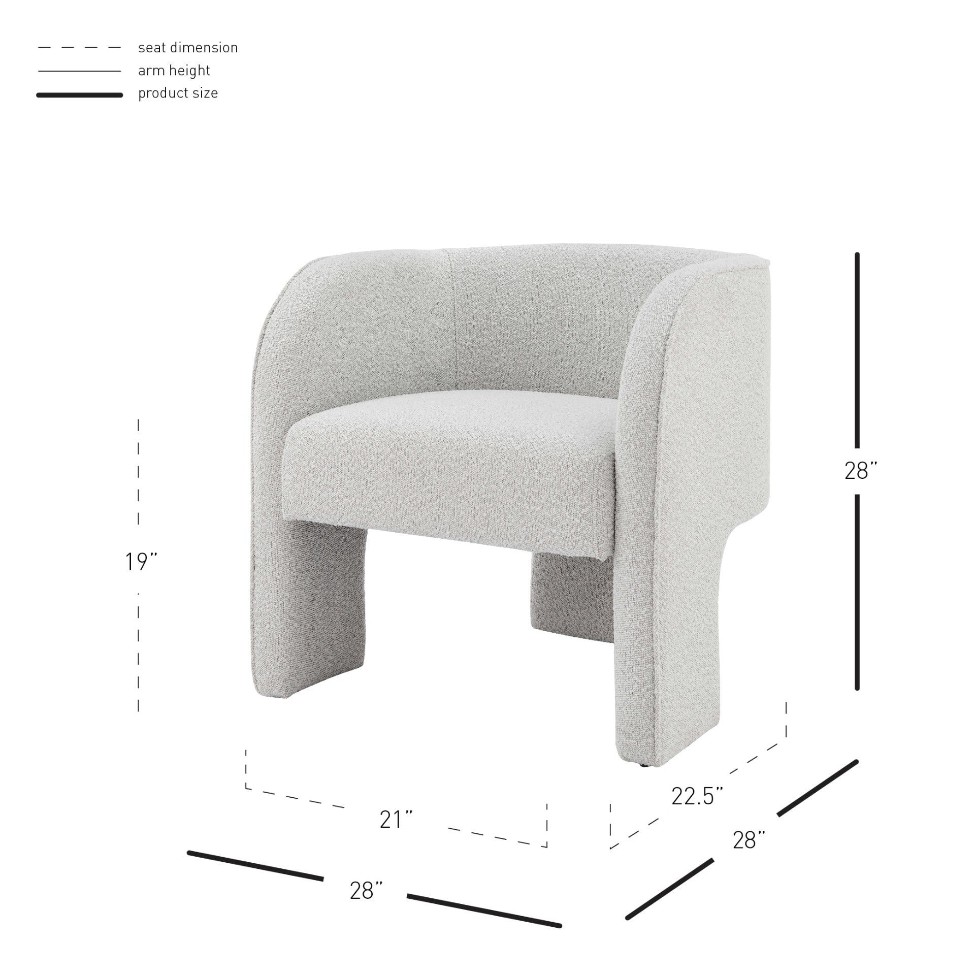 Matteo White Fabric Accent Arm Chair Minimalist Living Room