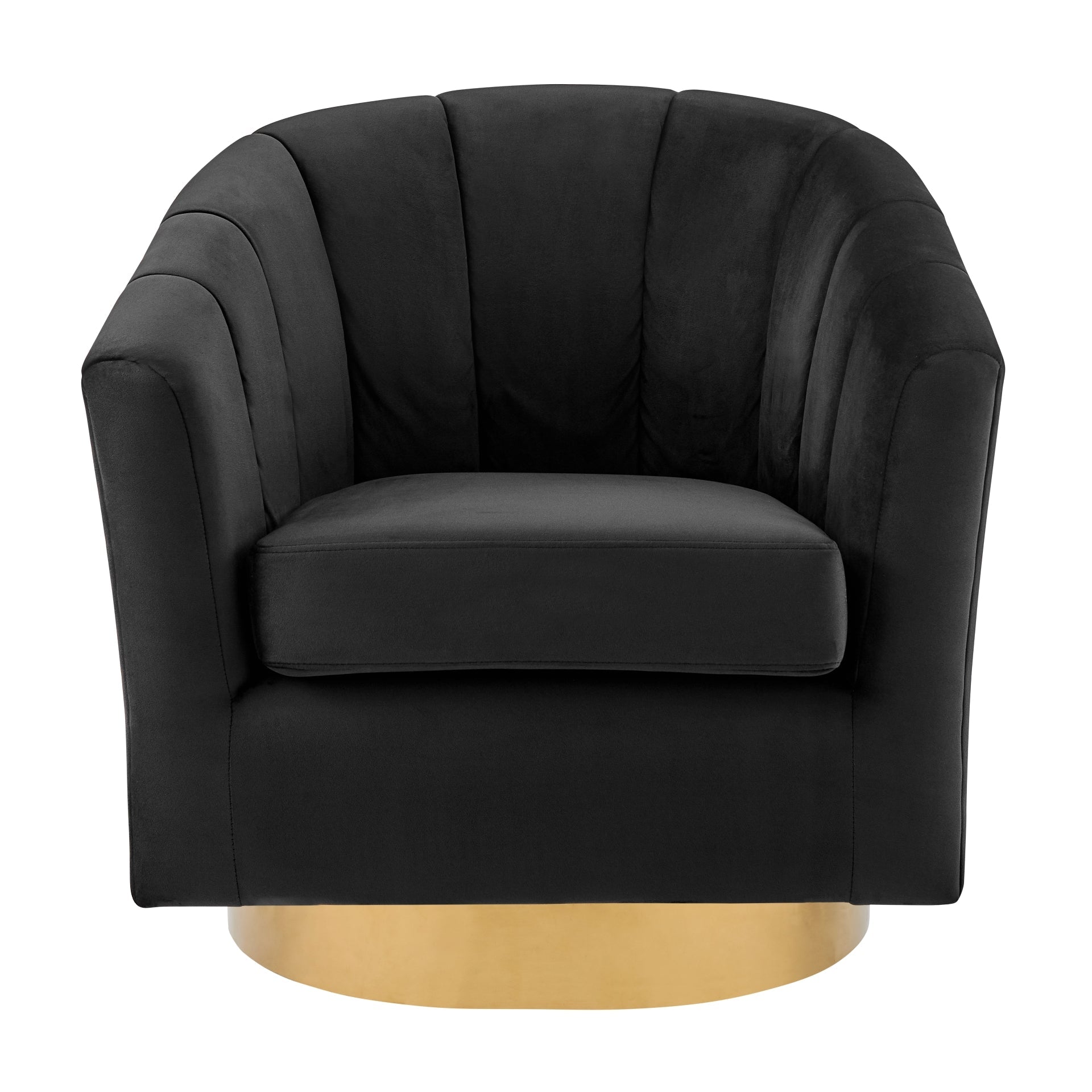 Natasha Velvet Fabric w/ Gold Metal Swivel Accent Arm Chair