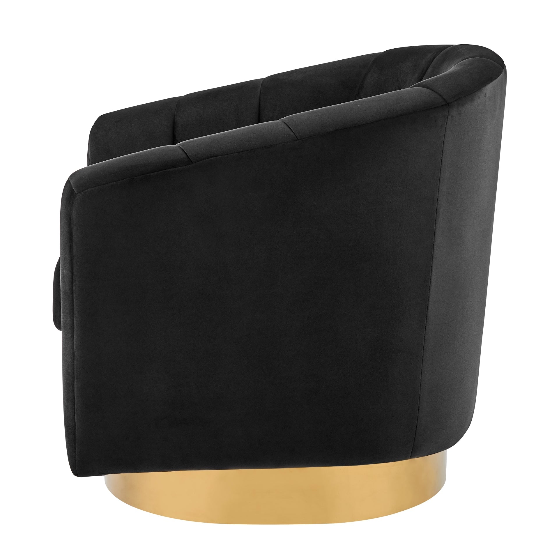 Natasha Velvet Fabric w/ Gold Metal Swivel Accent Arm Chair