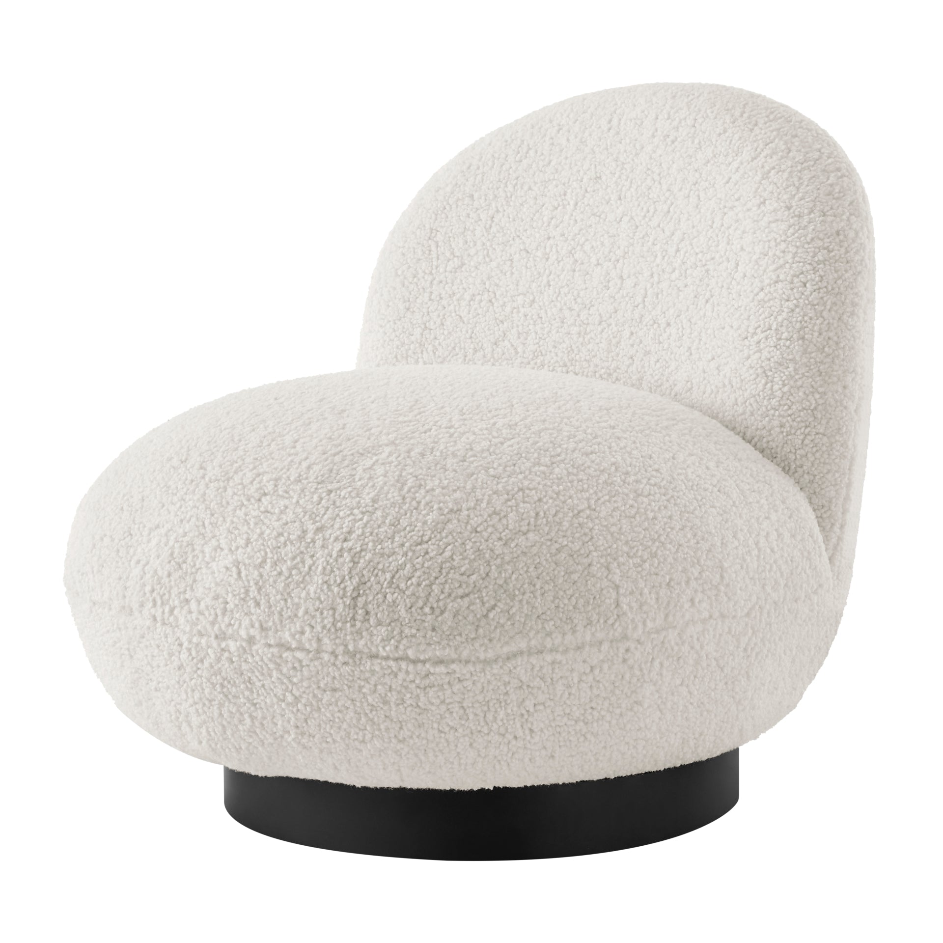Zolia Faux Shearling Swivel Accent Chair
