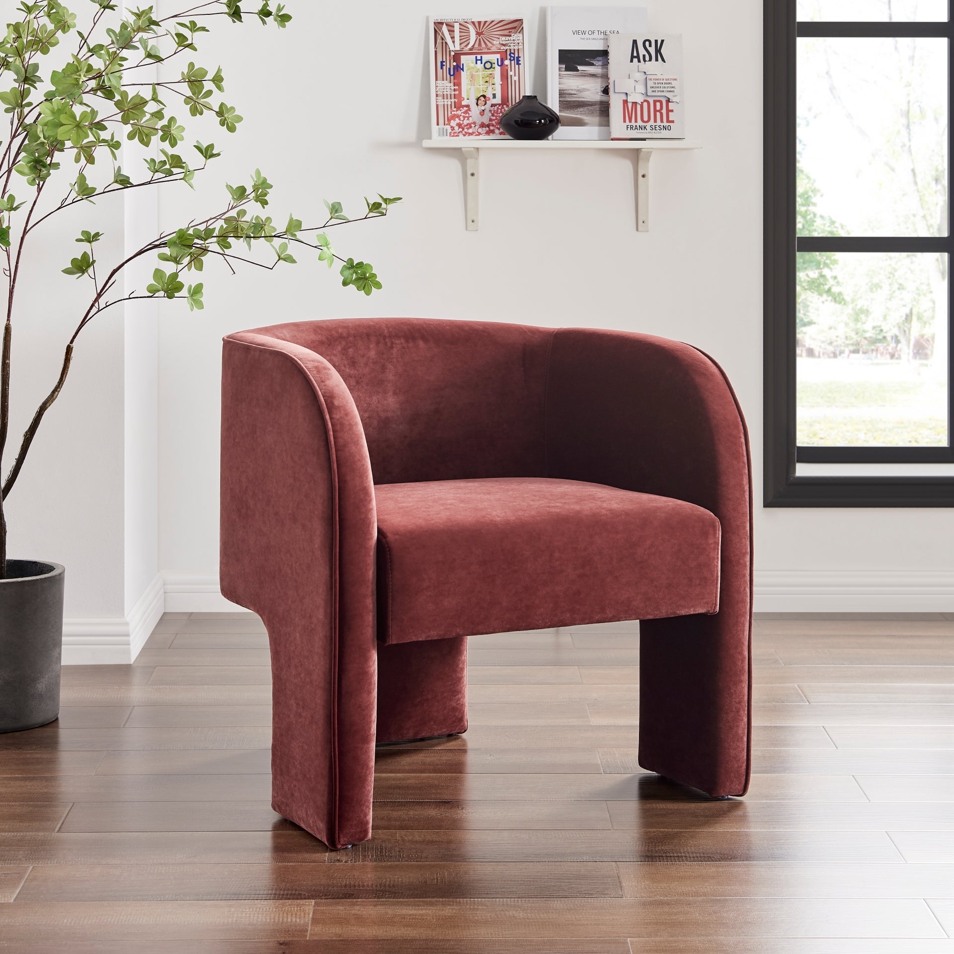 Matteo Velvet Accent Arm Chair