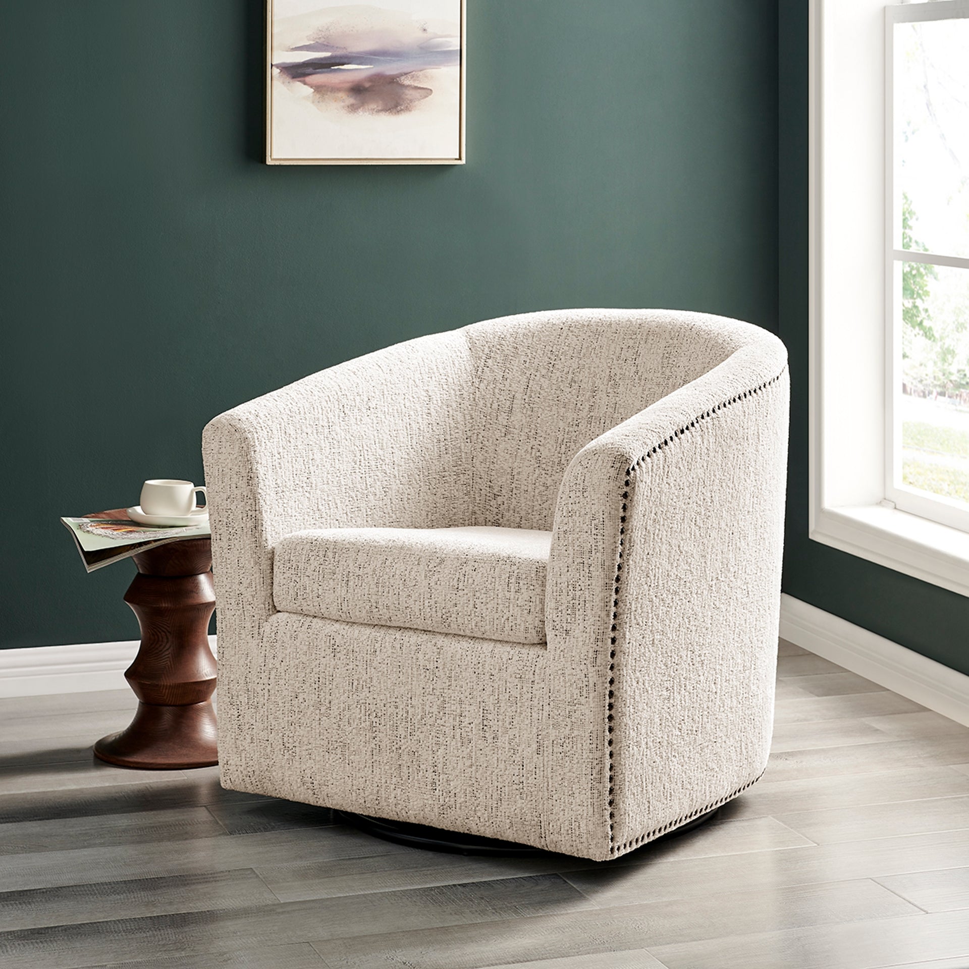 Ernest Fabric Swivel Accent Arm Chair